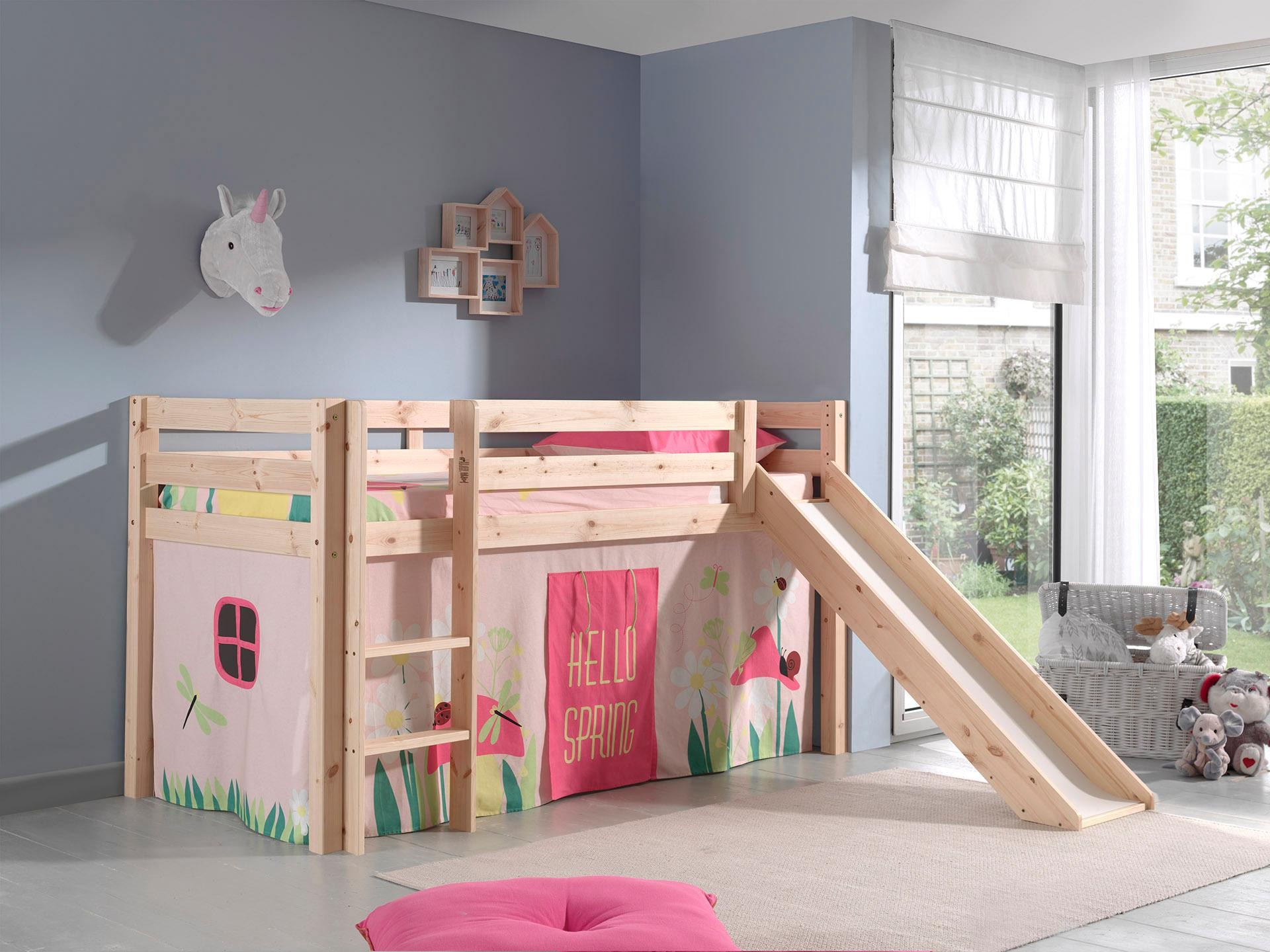 Vipack Hochbett "Pino, Spielbett massiv Kiefer, stabil gebaut, 3 Korpusfarb günstig online kaufen