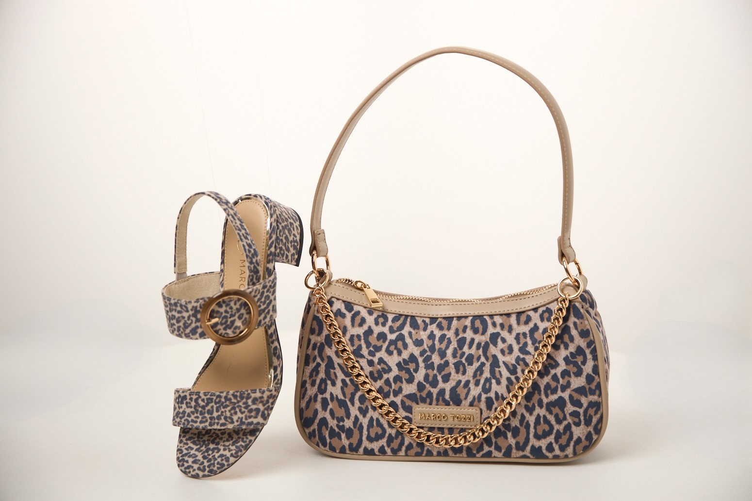 MARCO TOZZI Henkeltasche Damen Handtasche, Umhängetasche mit eleganter Zierkette