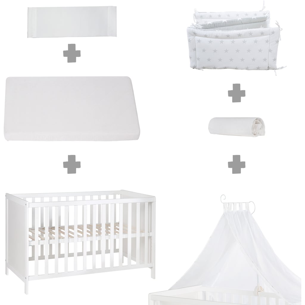 roba® Babybett »Multifunktionsbett mit Beistellfunktion«, (8 tlg.)