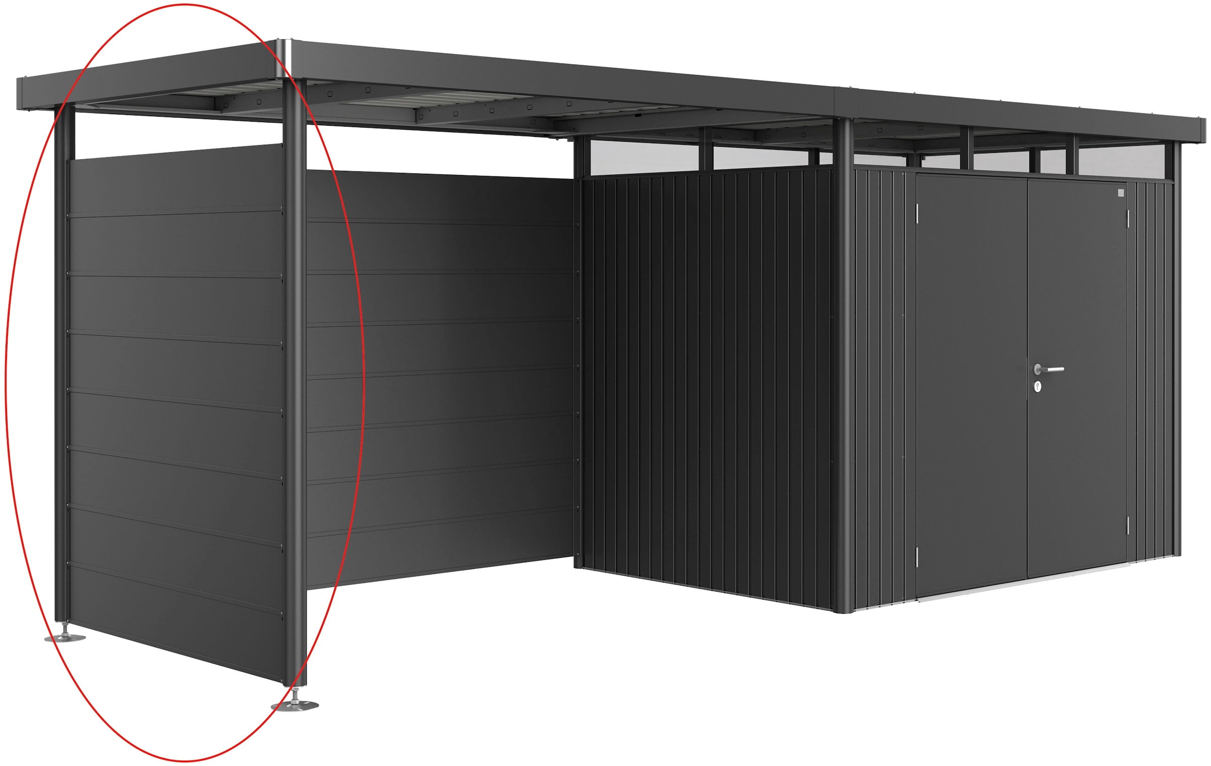 Bild von Biohort Gerätehaus-Seitenwand »HighLine«, dunkelgrau-metallic