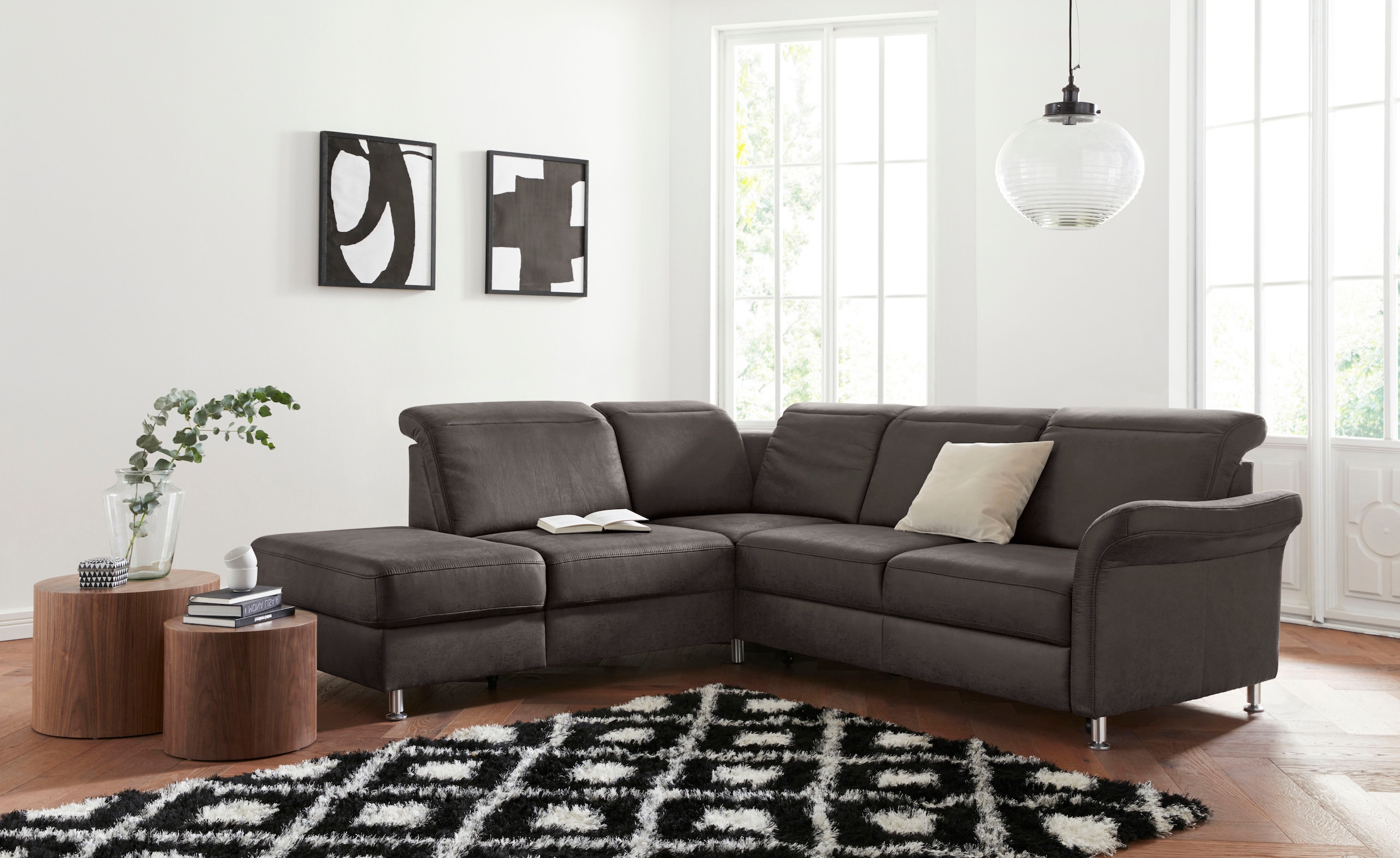 sit&more Ecksofa »Darwin L-Form«, inklusive Federkern, wahlweise mit Kopfte günstig online kaufen