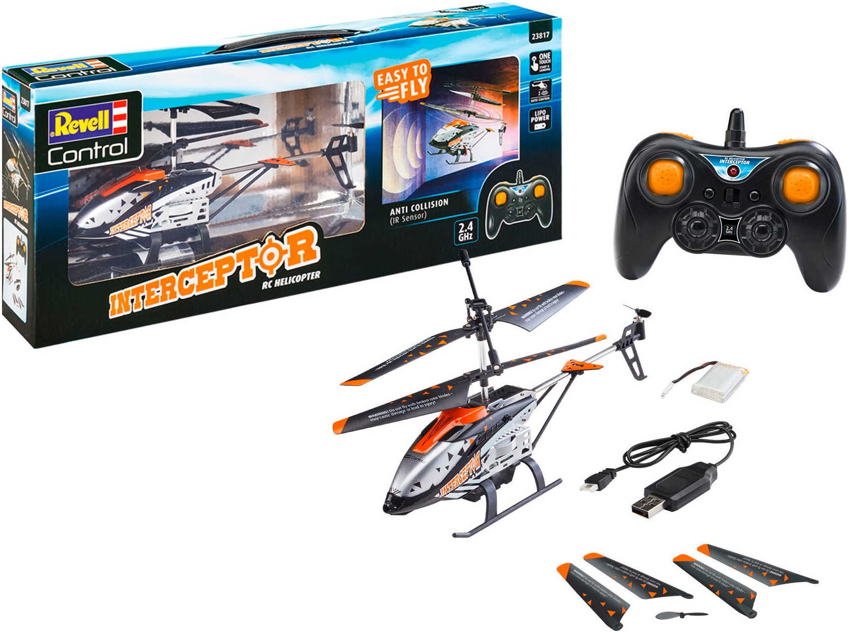 RC-Helikopter »Revell® control - Interceptor Anti Collision, 2,4Ghz«, mit LED-Beleuchtung