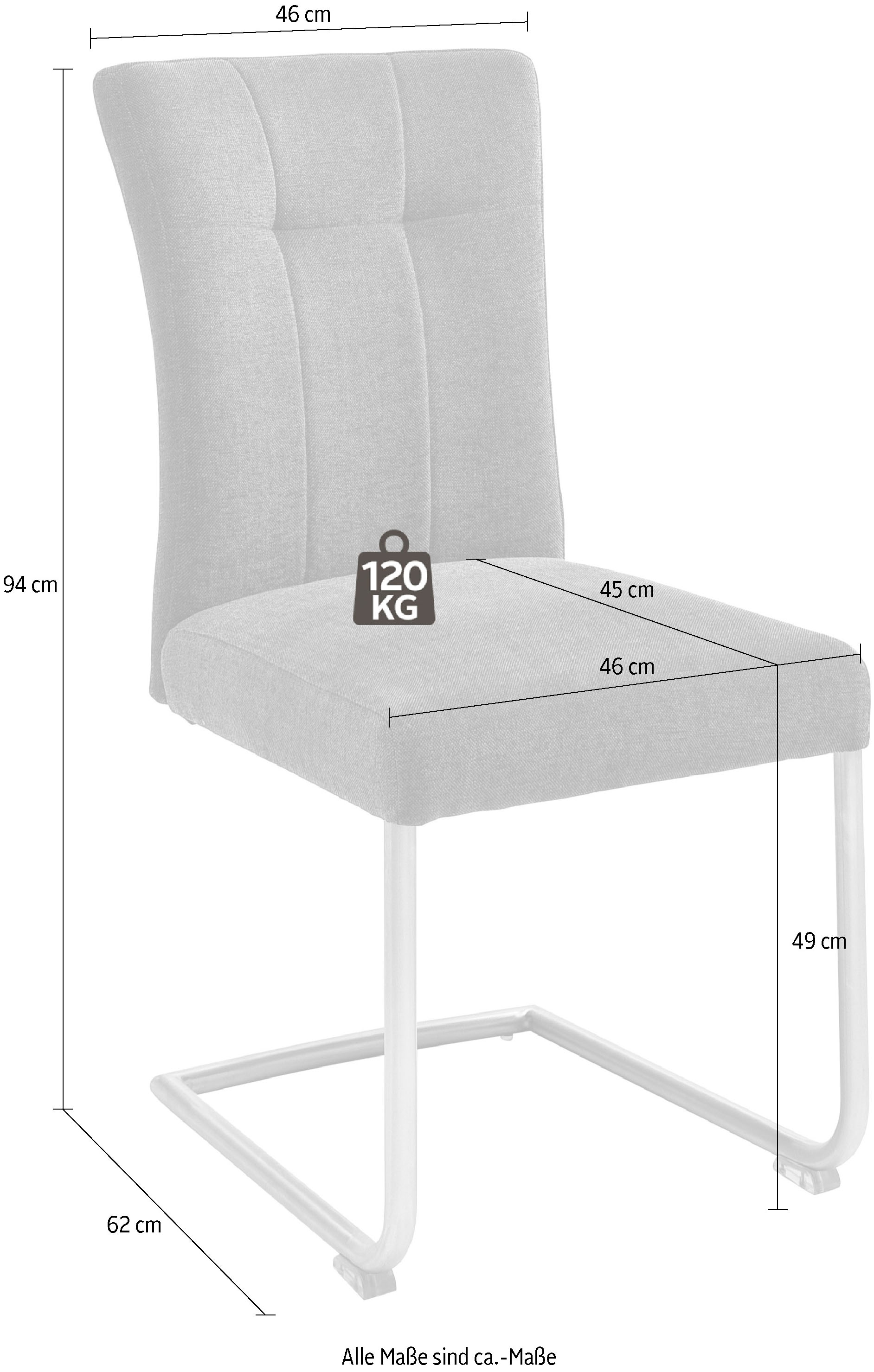 MCA furniture Freischwinger »Calanda«, (Set), 2 St., Aqua Clean,  Esszimmerstuhl Aqua Clean Bezug, Nosag Federung, belastbar bis 120 kg auf  Raten bestellen