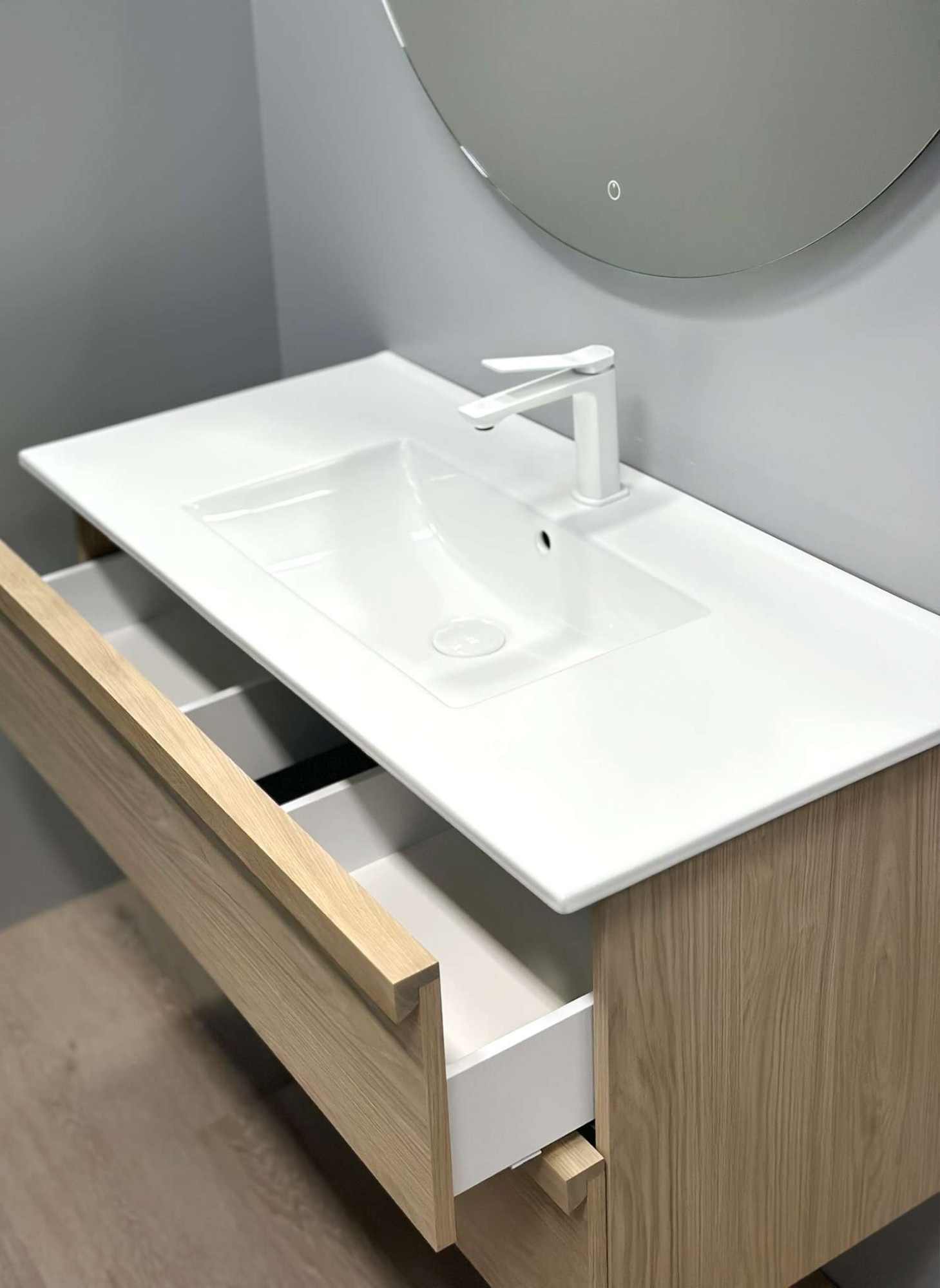 welltime Waschtisch »Pure Badmöbel Set Waschbecken mit Unterschrank«, in verschiedenen Breiten, 2 Schubladen, mit Soft-Close-Funktion, FSC®