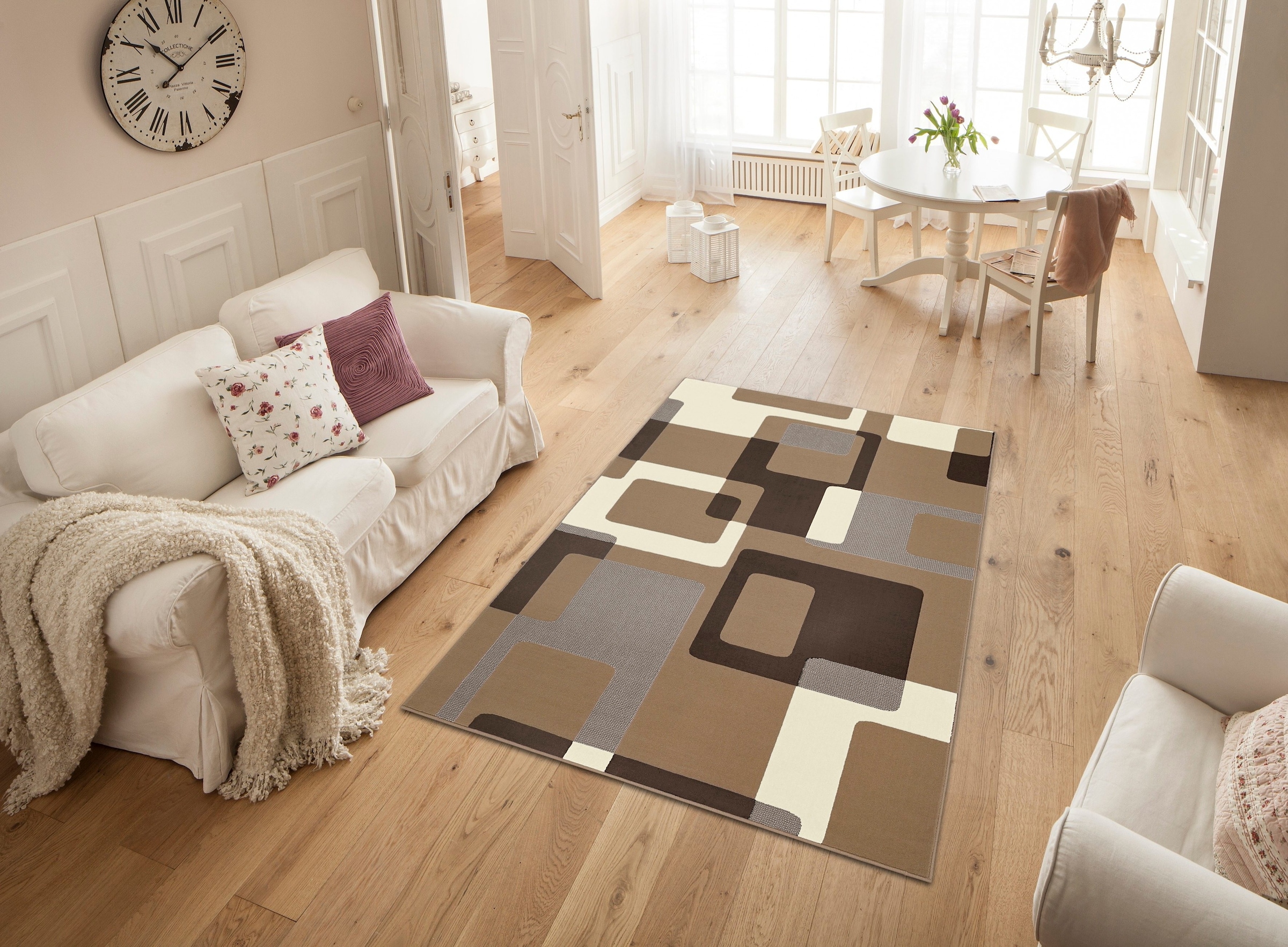 HANSE Home Teppich »Retro«, rechteckig, 9 mm Höhe, Kurzflor, Grafisches Muster, Gekettelt, Robust, Pflegeleicht