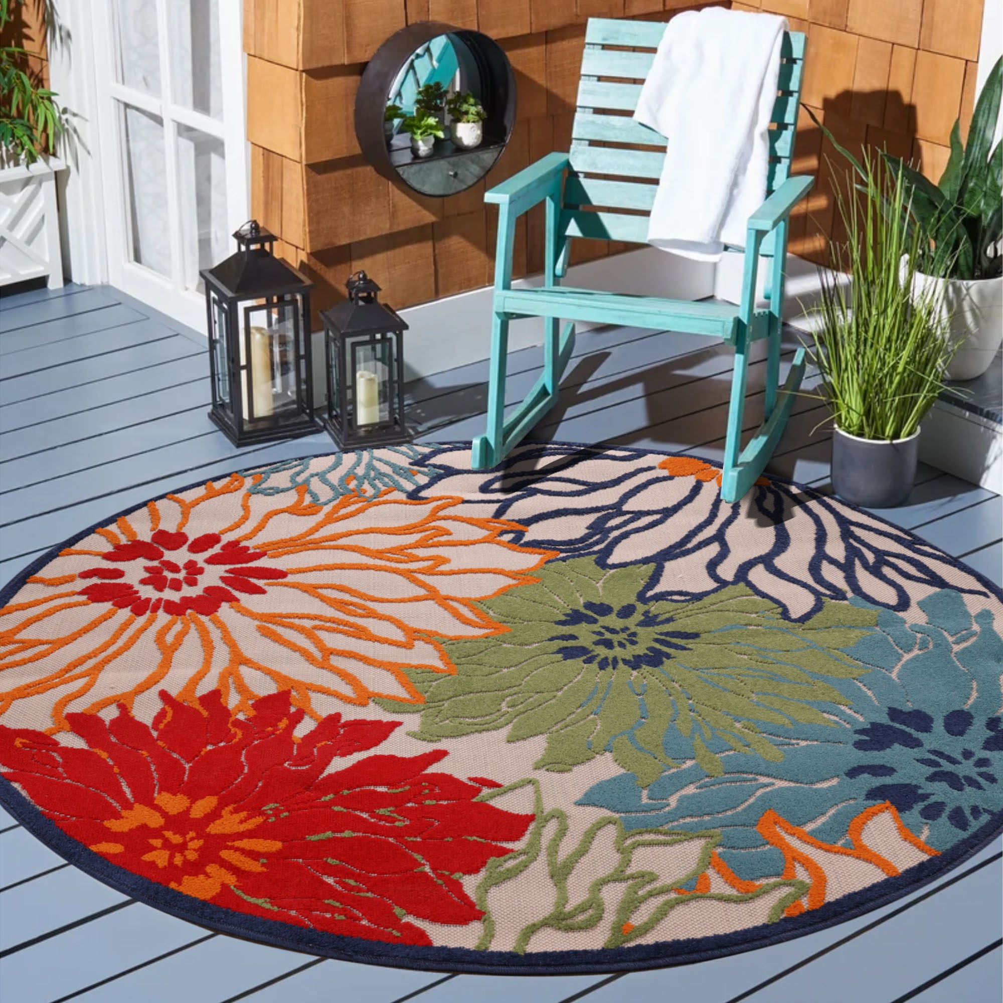 Sanat Teppich »Floral 2 Outdoor«, rund, 6 mm Höhe, In- und Outdoor geeignet günstig online kaufen