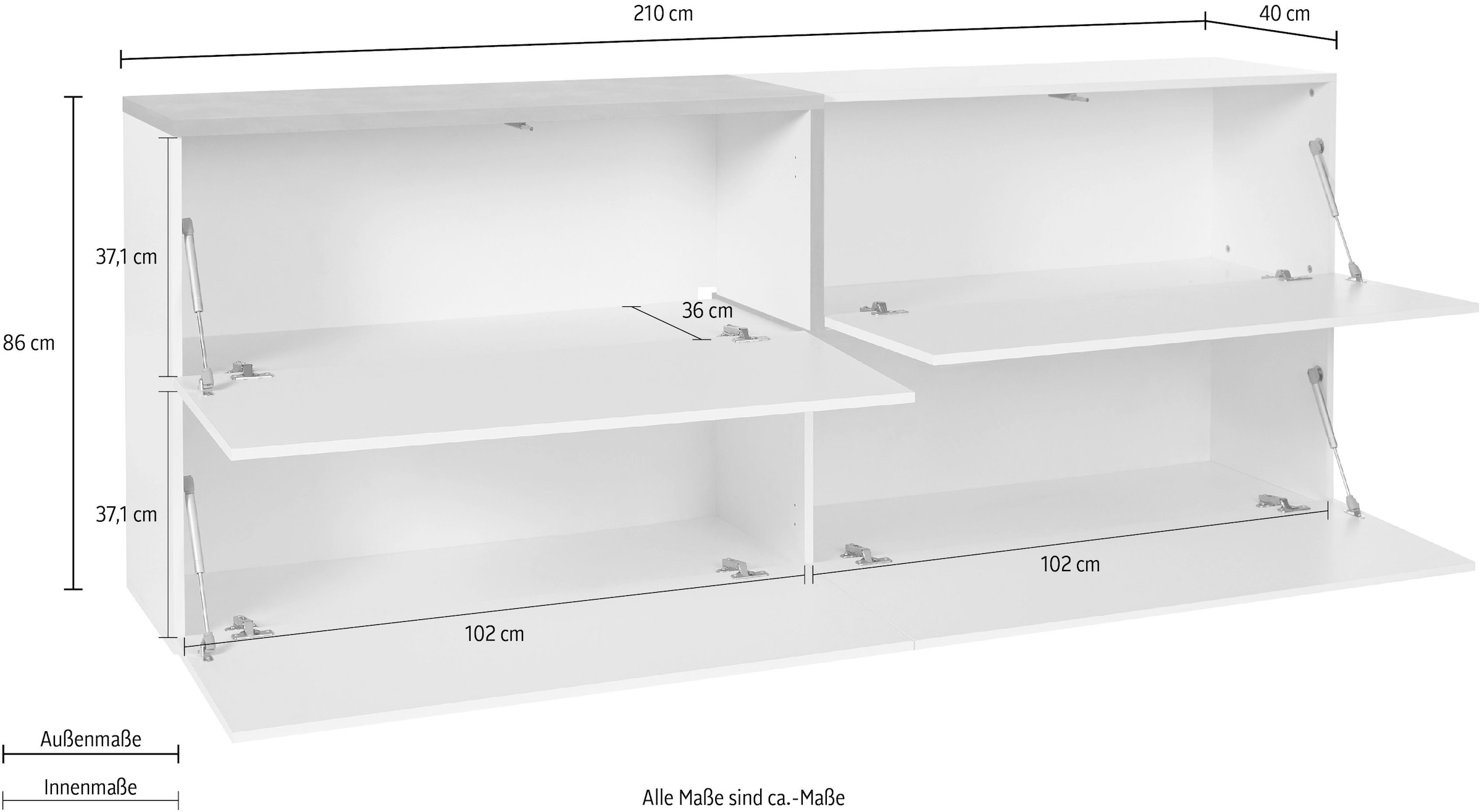 INOSIGN Sideboard »Zet«, Breite 210 cm