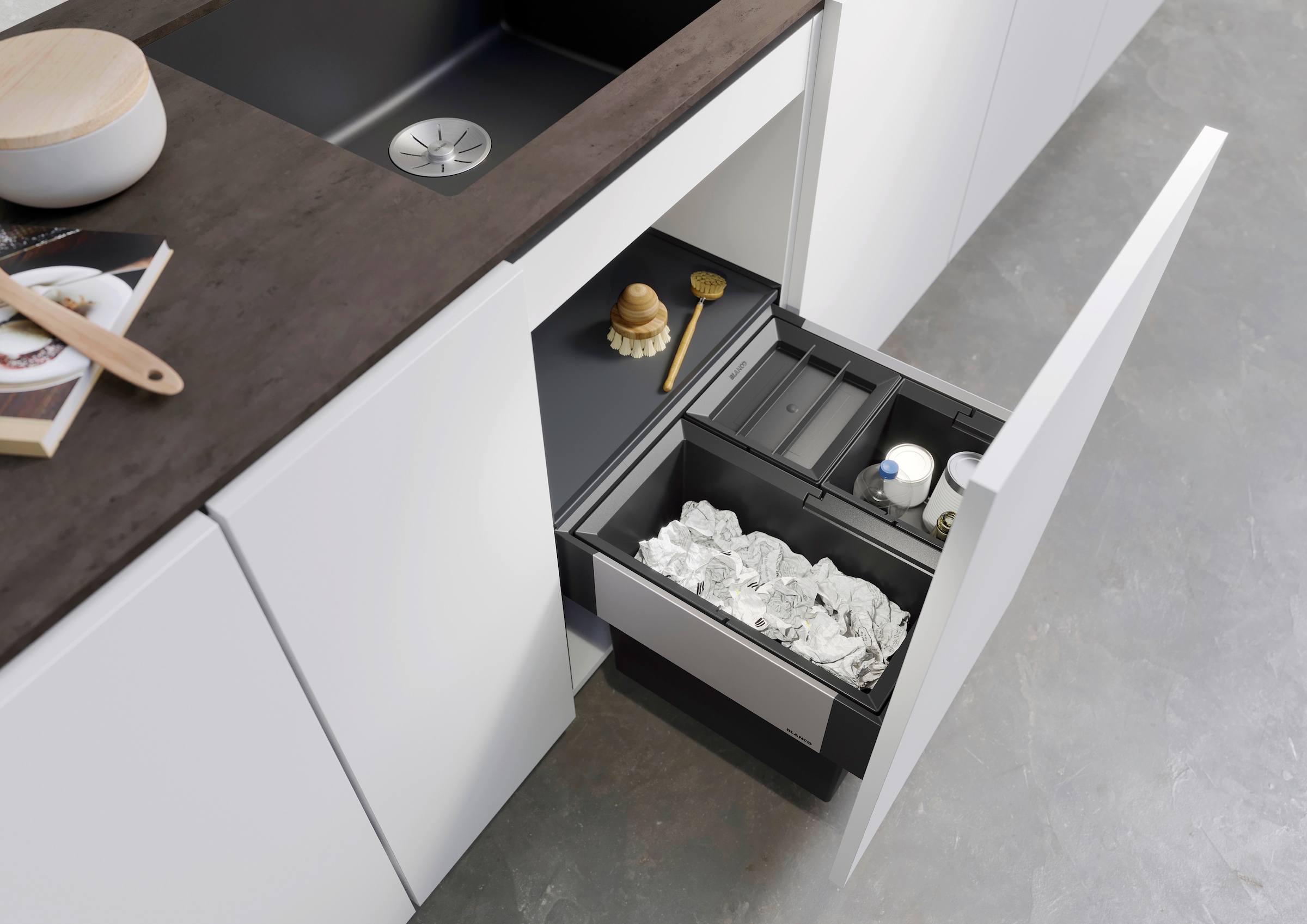 Blanco Mülltrennsystem »Select II 50/3« 3 Behälter Kunststoff, Stahlblech, 500 mm Untermass