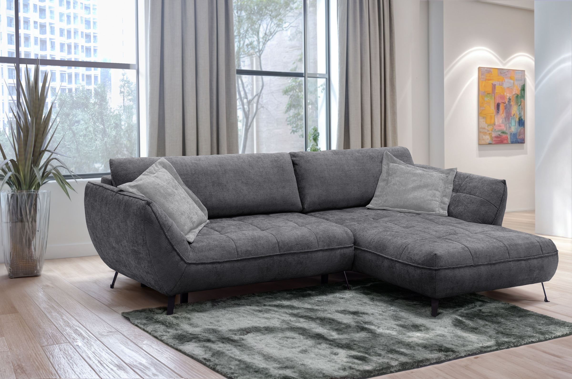 exxpo - sofa fashion Ecksofa »Samoa, bequem und modern, mit Easy-Lift-Bettf günstig online kaufen