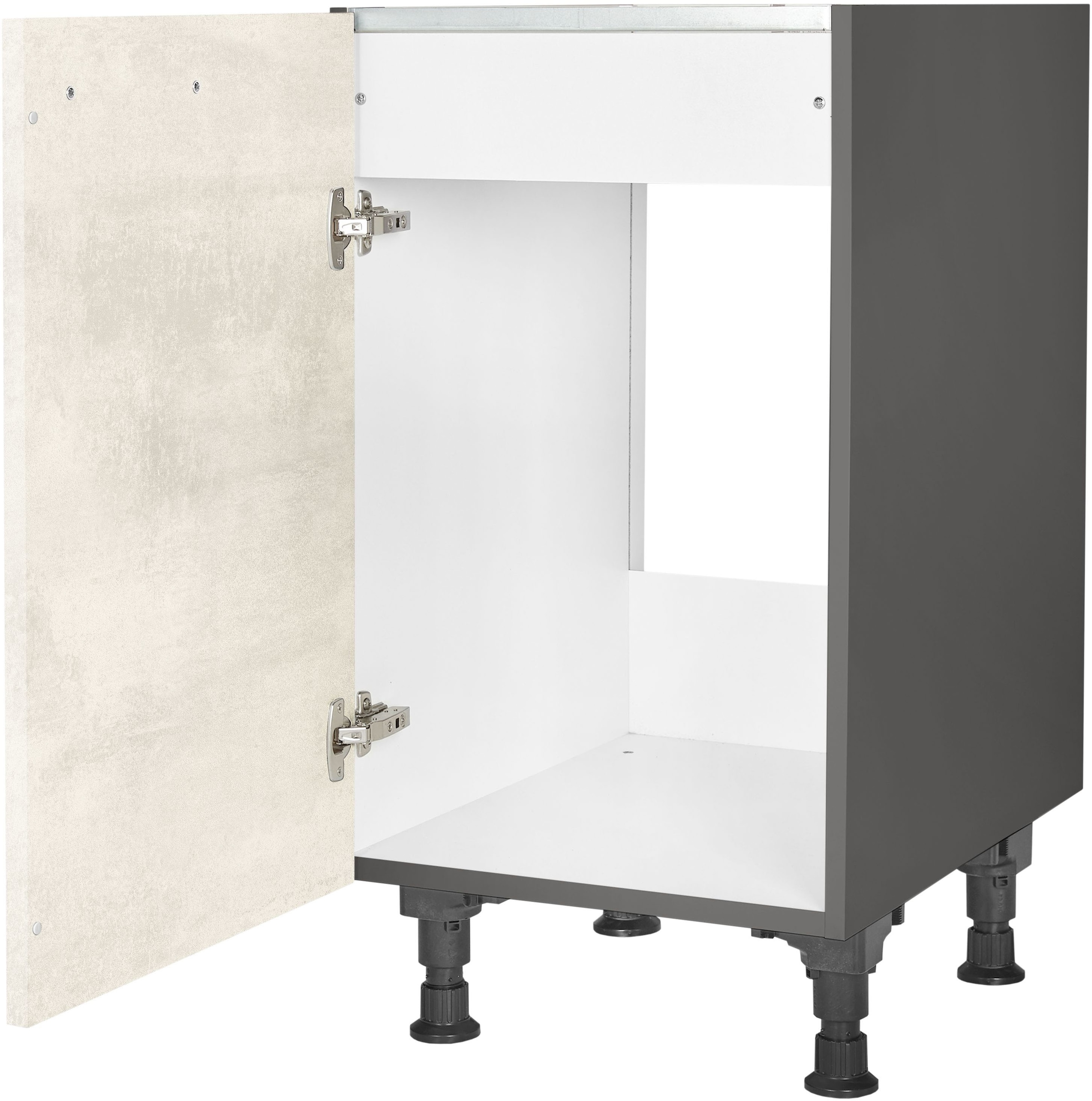 nobilia® Spülenschrank »"Riva", Ausrichtung wählbar, vormontiert, in den Breiten«, 45 und 60 cm, mit höhenverstellbaren Sockelfüßen