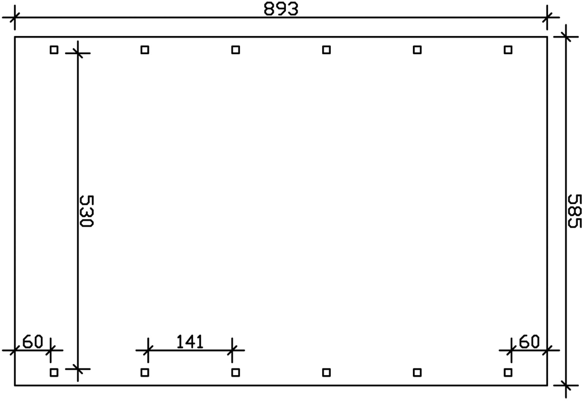 Skanholz Doppelcarport »Spreewald« Massivholz 530 cm Grün mit Aluminiumdach, rote Blende
