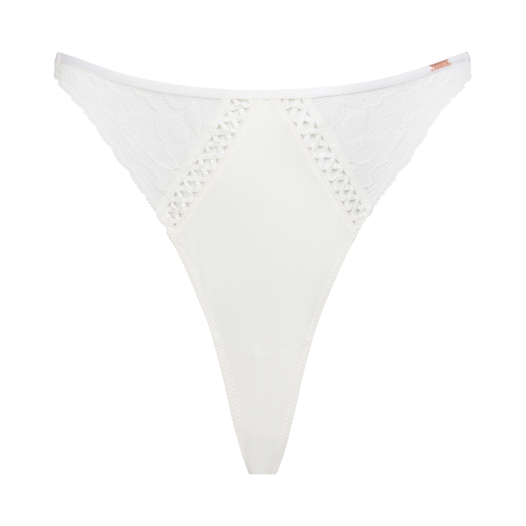 Dorina String »LYRA-SATIN«, Schnürdetails vorn, Spitze, Riemchendetail an beiden Seiten