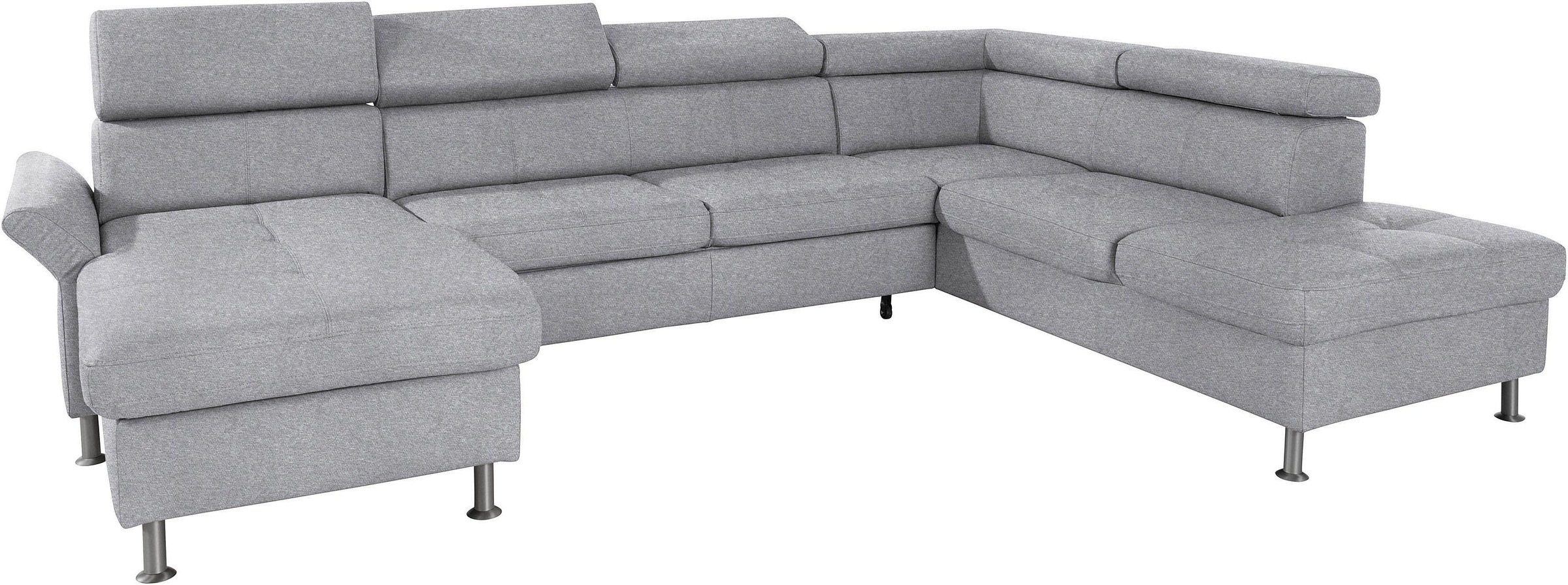exxpo - sofa fashion Wohnlandschaft »Maretto, bequem und komfortabel, aufwendige Sitzsteppung, U-Form«, inkl. Kopfteilverstellung für mehr Sitzkomfort, wahlweise Bettfunktion