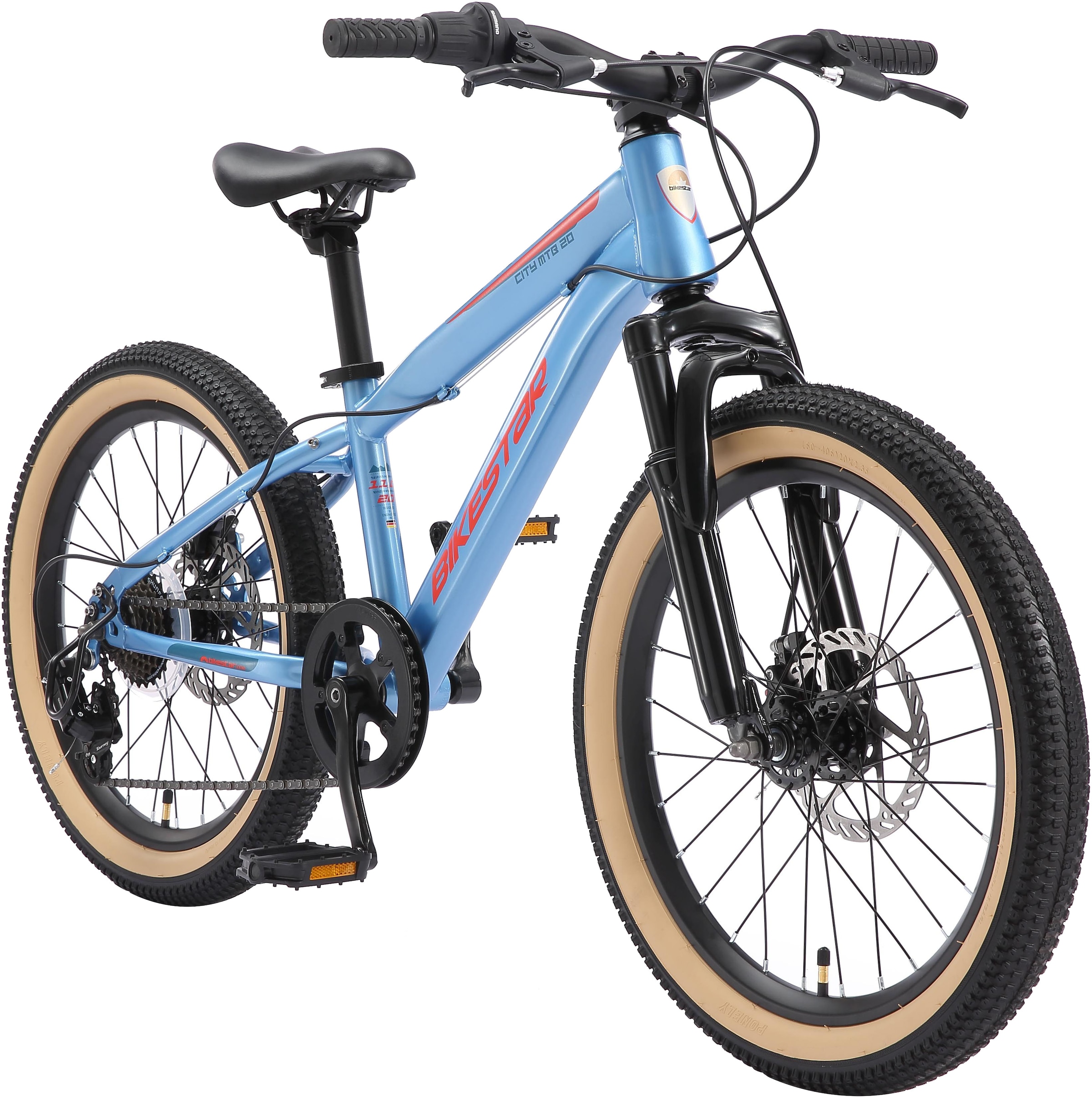 Bikestar Jugendfahrrad, 7 Gang, Shimano, RD-TY21 Schaltwerk, Kettenschaltung