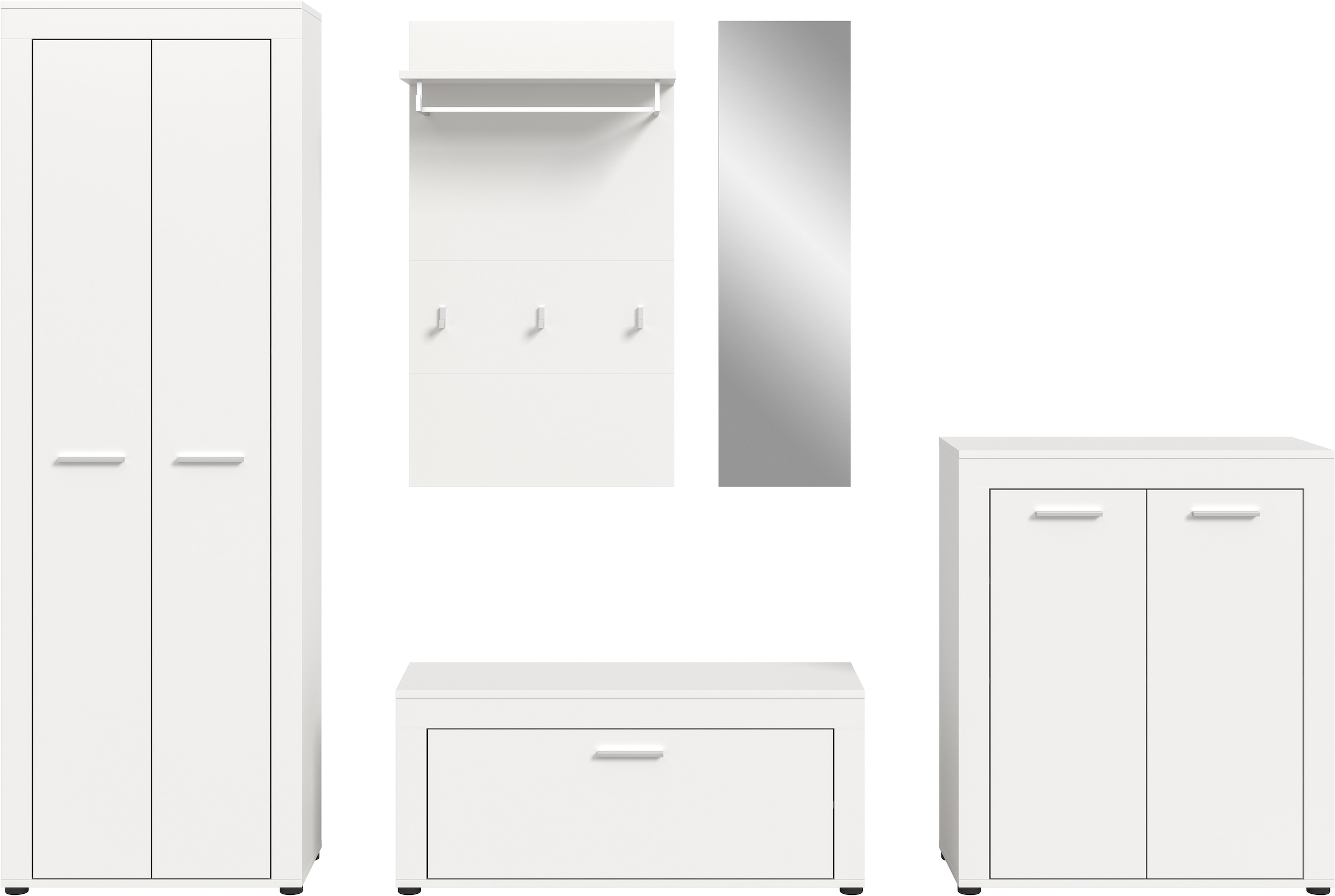 INOSIGN Garderoben-Set »Aosta«, (Set, 5 St.), Aosta, Höhe 191 cm, Garderobenset, Flur, Diele
