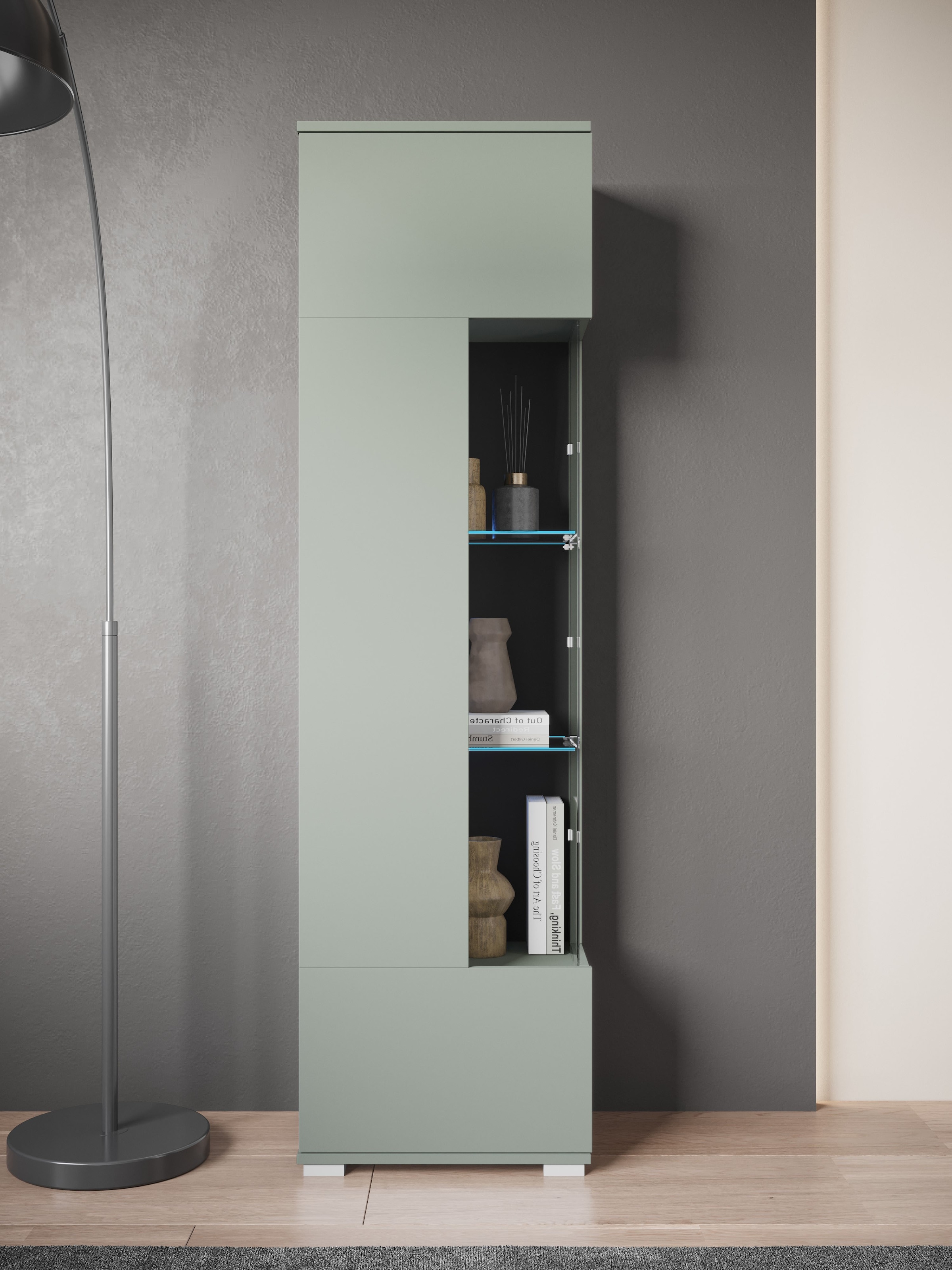 INOSIGN Vitrine »Kenia, stehend und hängend, Türanschlag wechselbar«, (1 St.), Vitrineschrank mit Glastüren 160 cm Höhe