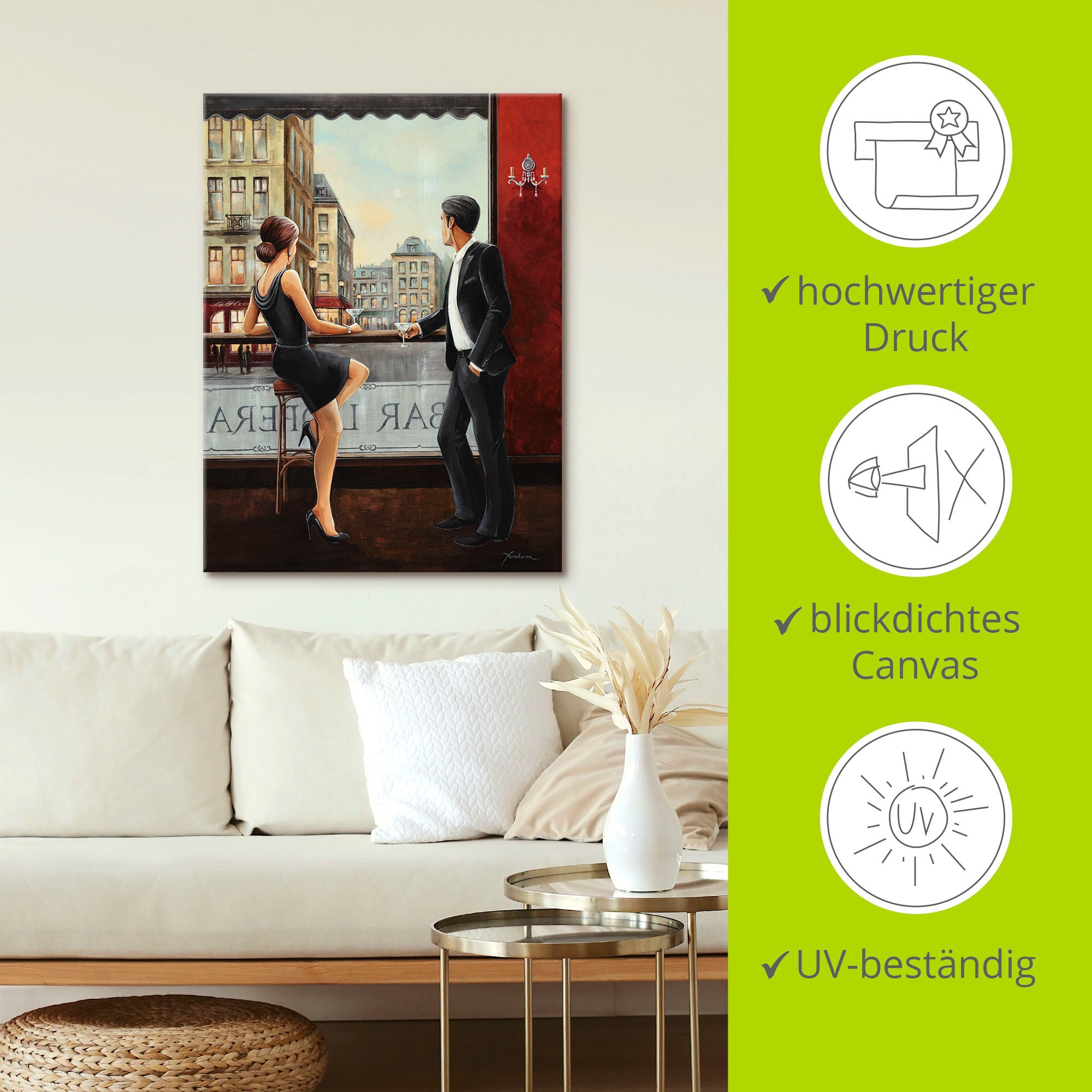 Artland Wandbild »Bar«, Bar & Lounges, (1 St.), als Alubild, Outdoorbild, Leinwandbild, Poster, Wandaufkleber