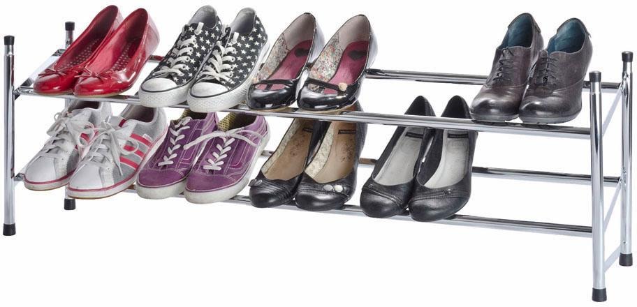 WENKO Schuhregal, ausziehbare Schuhablage für 10 Paar Schuhe, stapelbar