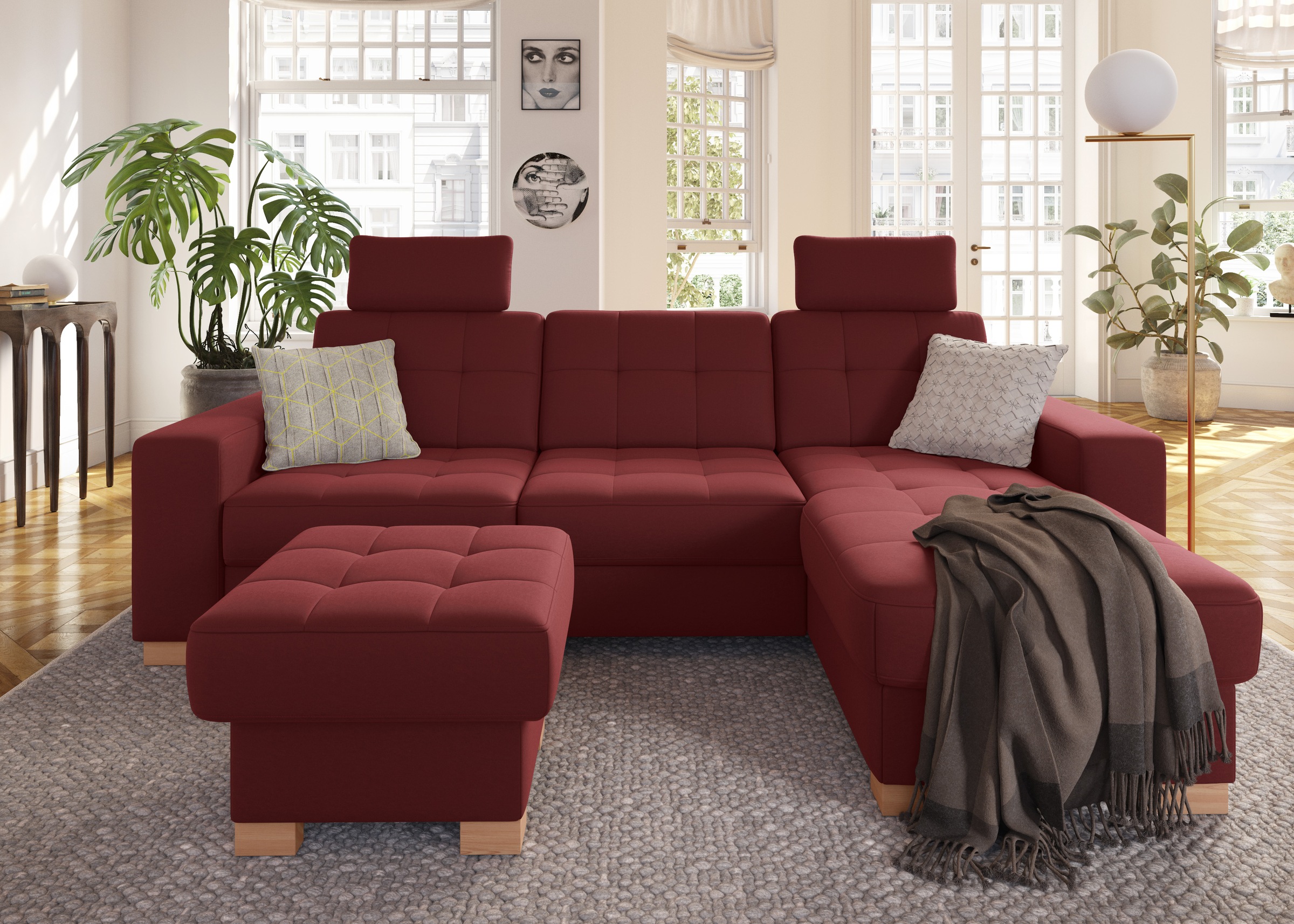 sit&more Ecksofa »Quincy L-Form«, wahlweise mit Bettfunktion und Bettkasten