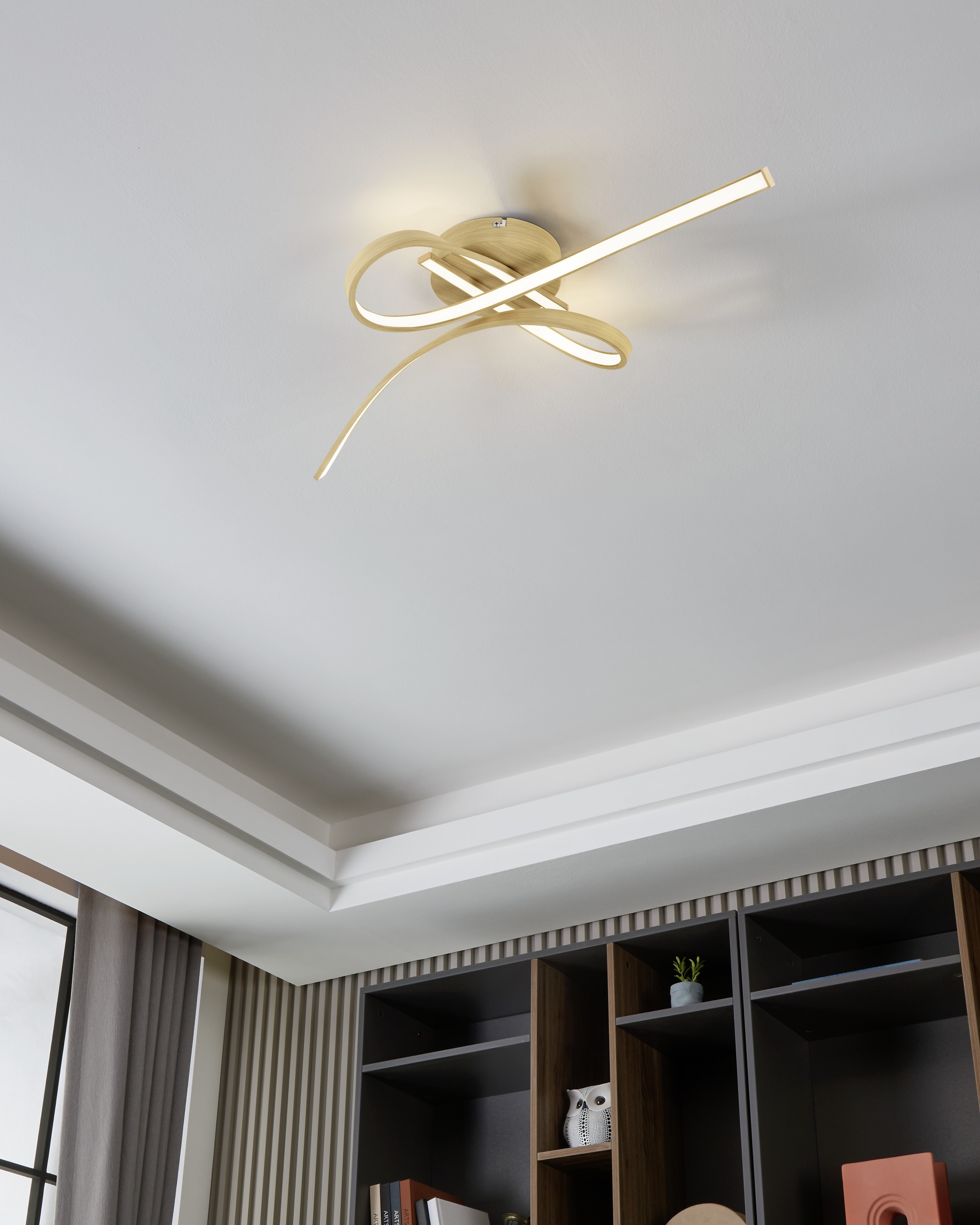 EGLO Deckenleuchte »SELVINA 2 Deckenlampe - Stahl, Alu - LED - 20,5W - IP20« LED-Modul 1 Stk. Warmweiß Wohzimmerlampe, Esszimmerlampe, Flur, Schlafzimmer, L68 x B28 x H14 cm