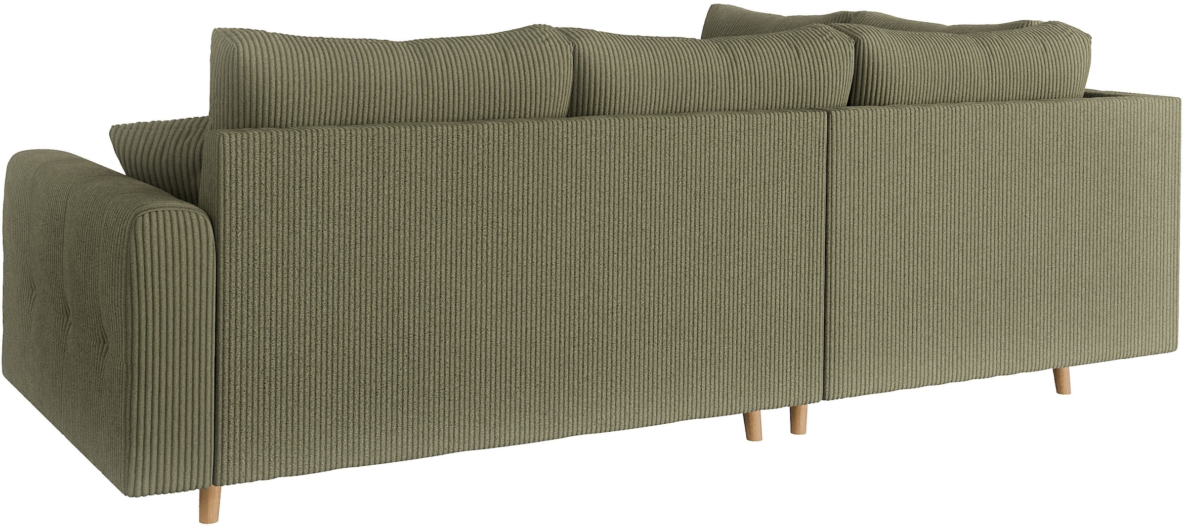 Home affaire Ecksofa »CHARRE L-Form mit Ottomane, Maße B/T/H: 231/161/81 cm«, feine Steppung, lose Rücken- und Zierkissen, auch in Cord und Bouclé