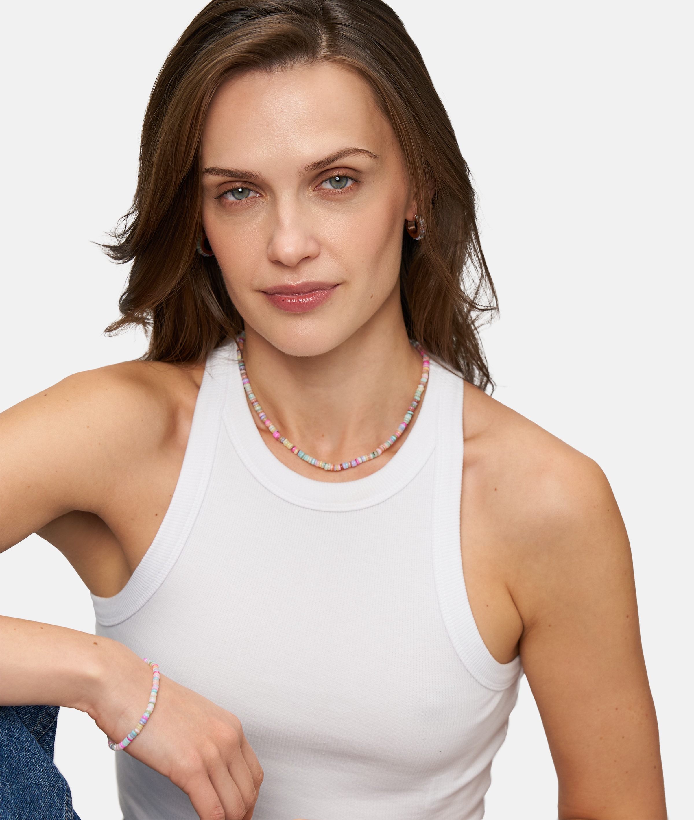 Tamaris Charm-Kette »Schmuck Geschenk Edelstahl Halskette All About Beads«, mit Naturstein