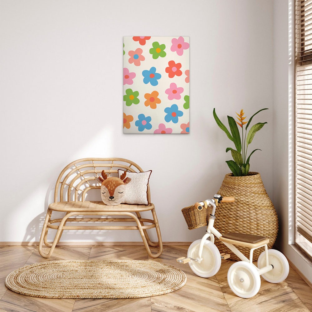 A.S. Création Leinwandbild »Flowers - Wandbild Creme Weiß Bunt Keilrahmen K günstig online kaufen