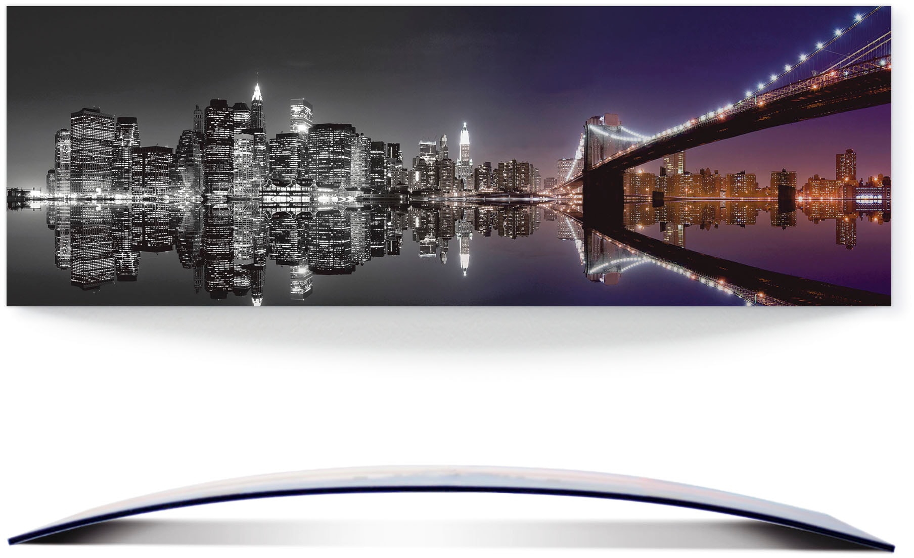 Artland Wandbild »New York Skyline nächtliche Reflektion«, Amerika, (1 St.) günstig online kaufen