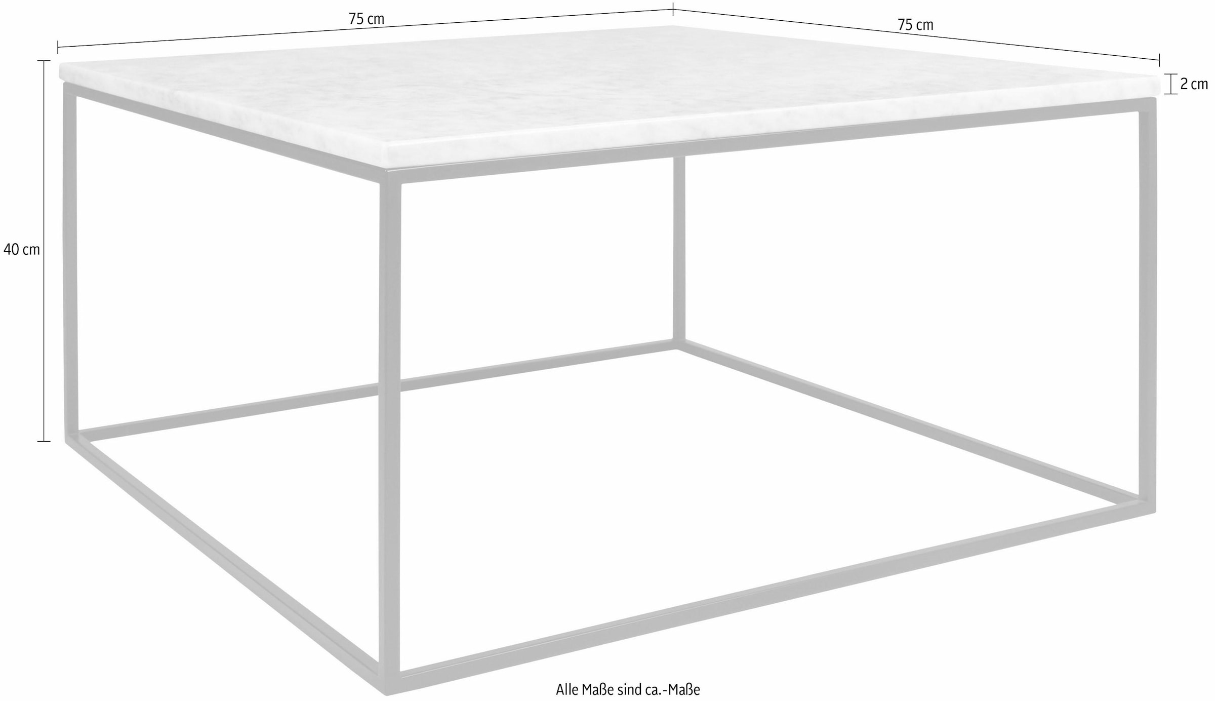 TemaHome Couchtisch »Gleam«, wahlweise aus Marmor oder Holz, Breite 75 cm