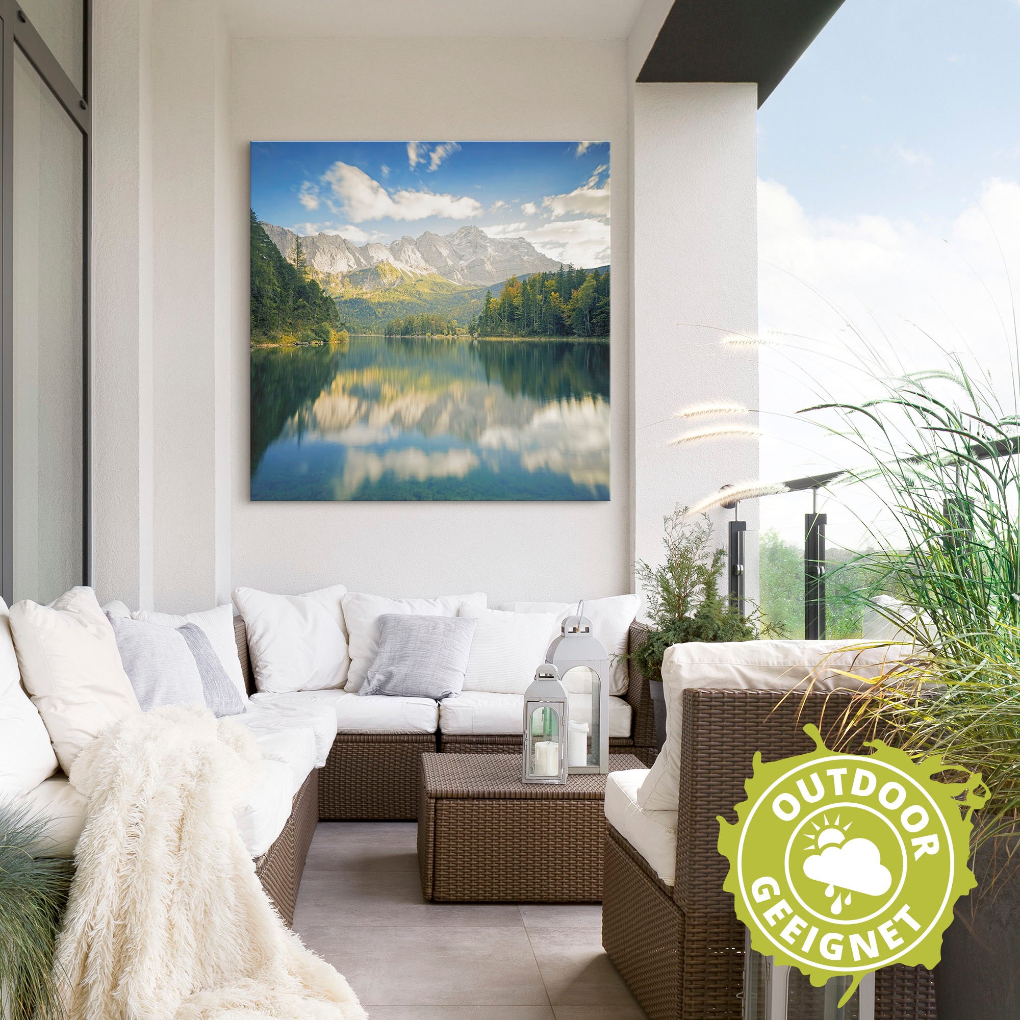 Artland Wandbild »Zugspitze mit Eibsee«, Berge & Alpenbilder, (1 St.), als Alubild, Leinwandbild, Wandaufkleber oder Poster in versch. Größen