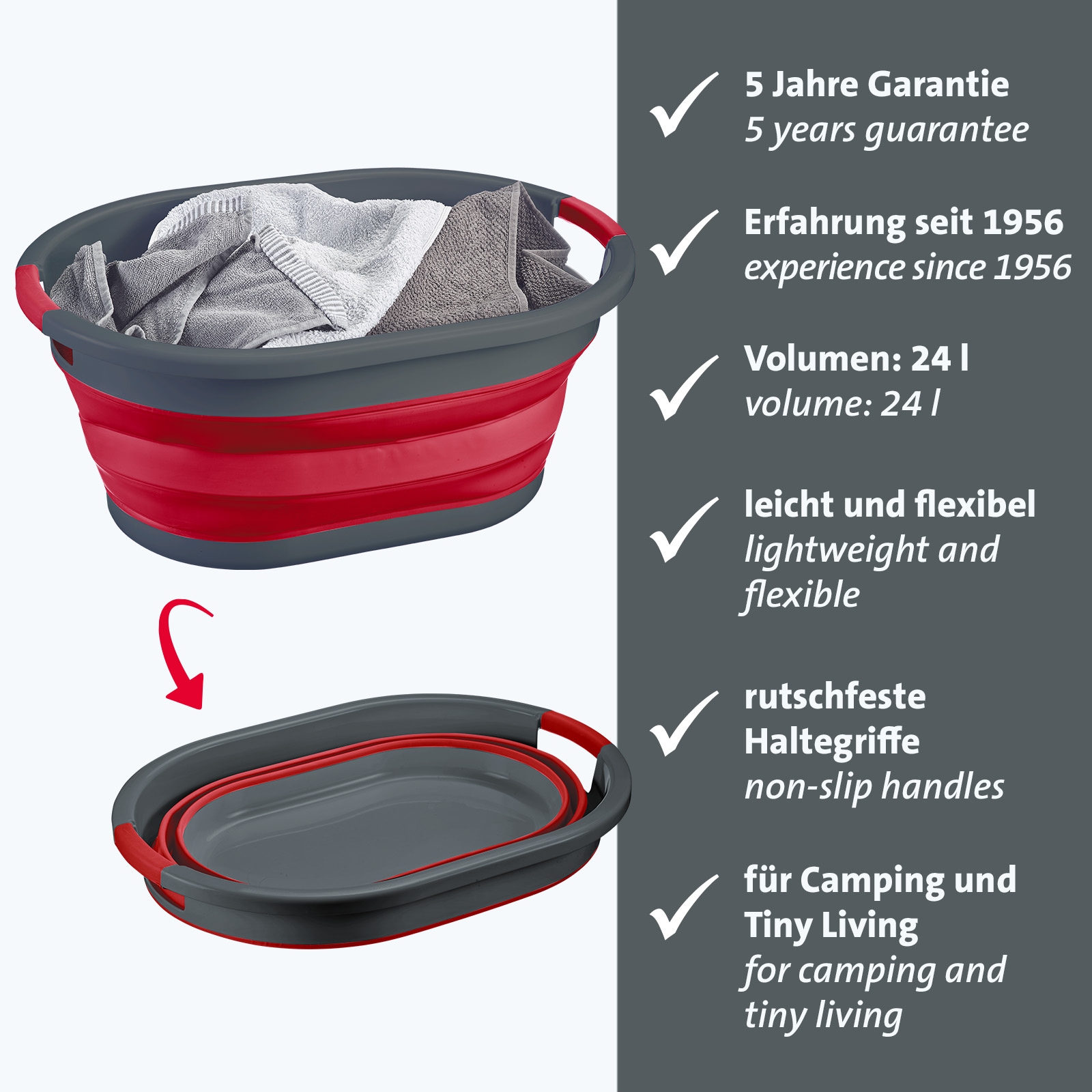 WESTMARK Wäschekorb, faltbar, 24 Liter