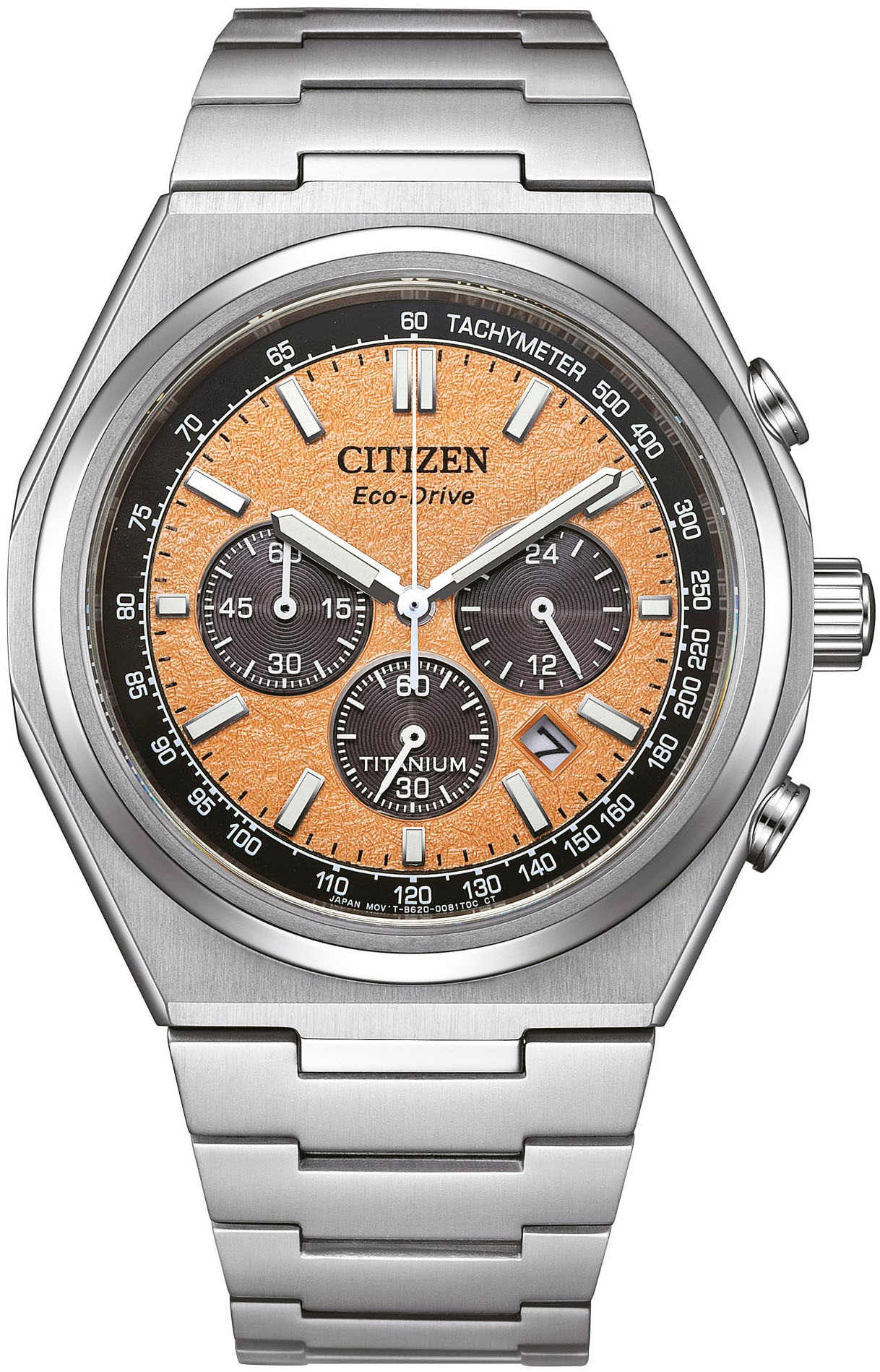 Citizen Chronograph, Armbanduhr, Herren, Titan, Eco-Drive, Solar, Stoppfunktion, Saphirglas