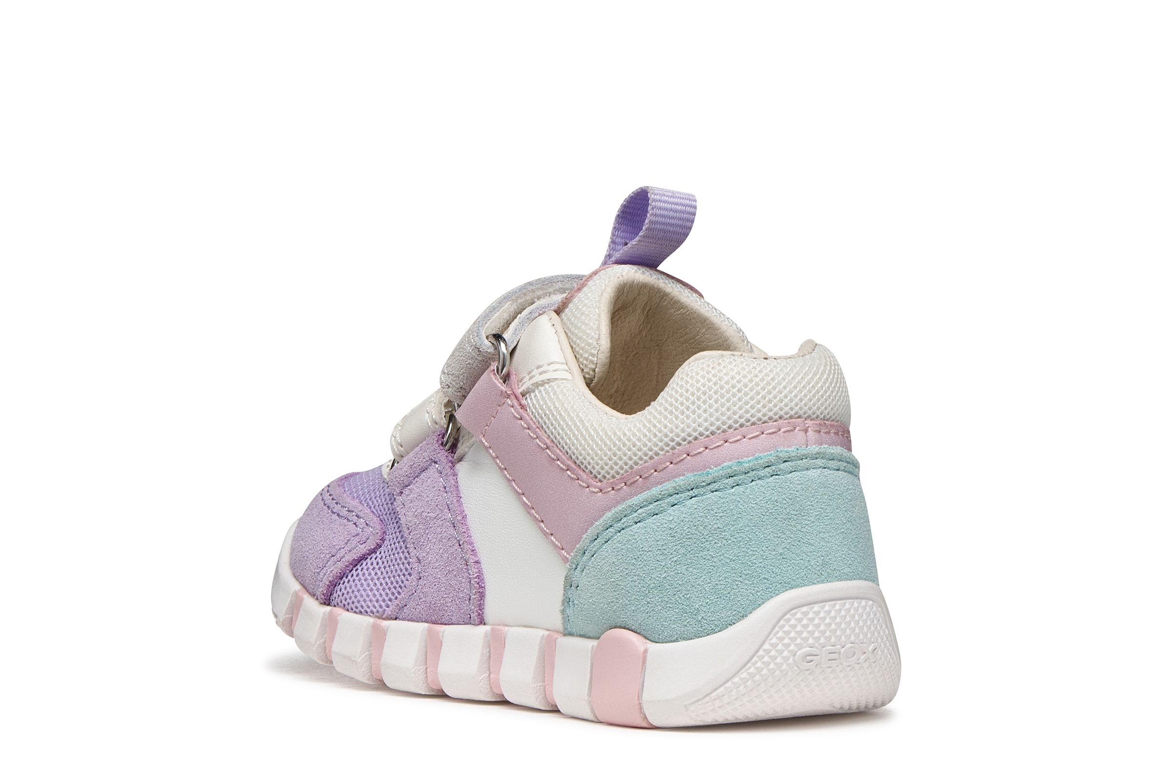 Geox Lauflernschuh »B IUPIDOO GIRL«  Babyschuh mit pastellfarbenen Besätzen, Größenschablone zum Download