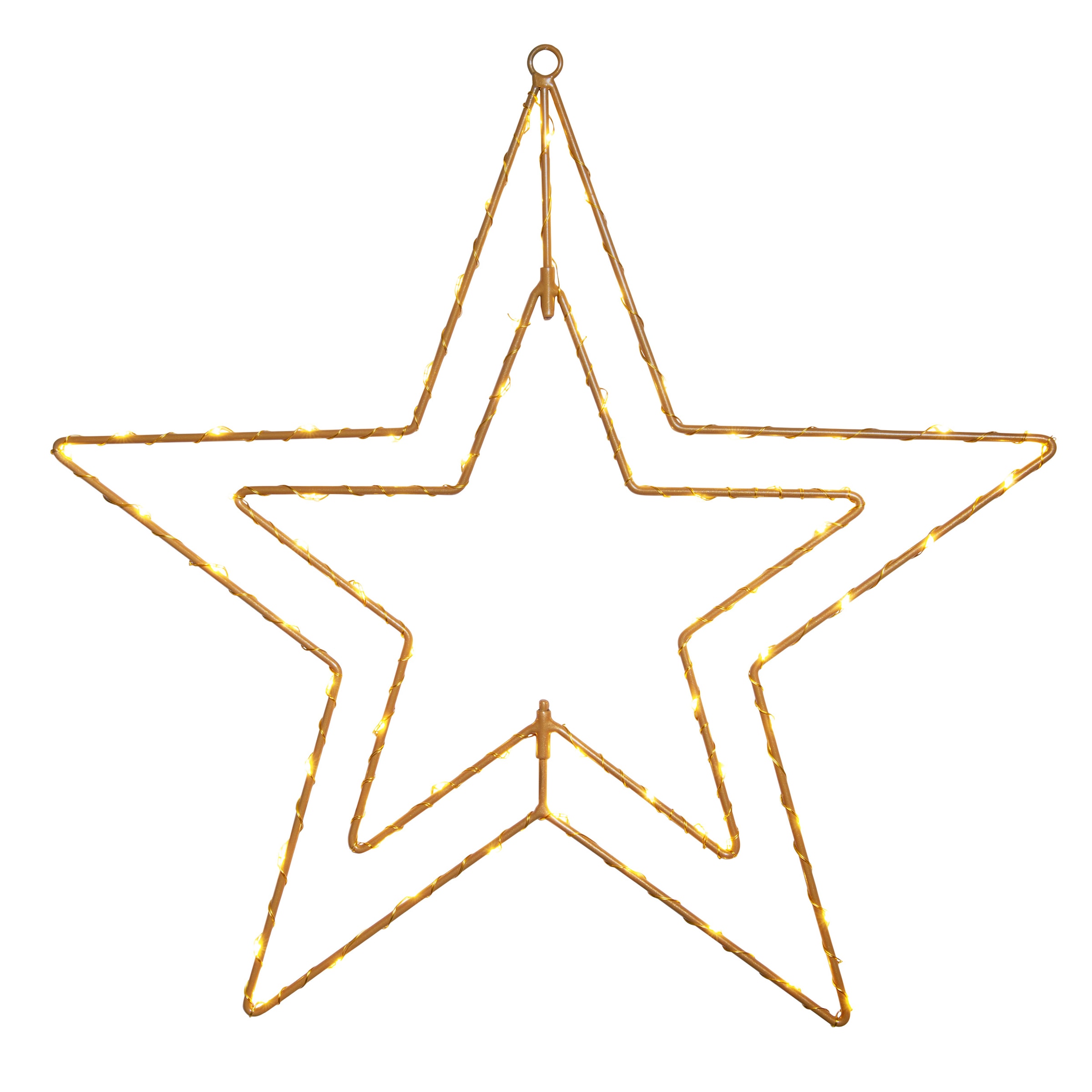 näve Dekolicht »Stern« 1 Stk. Warmweiß golden mit Aufhängung Ã˜ 40cm Licht warmweiß 70 LED IP44