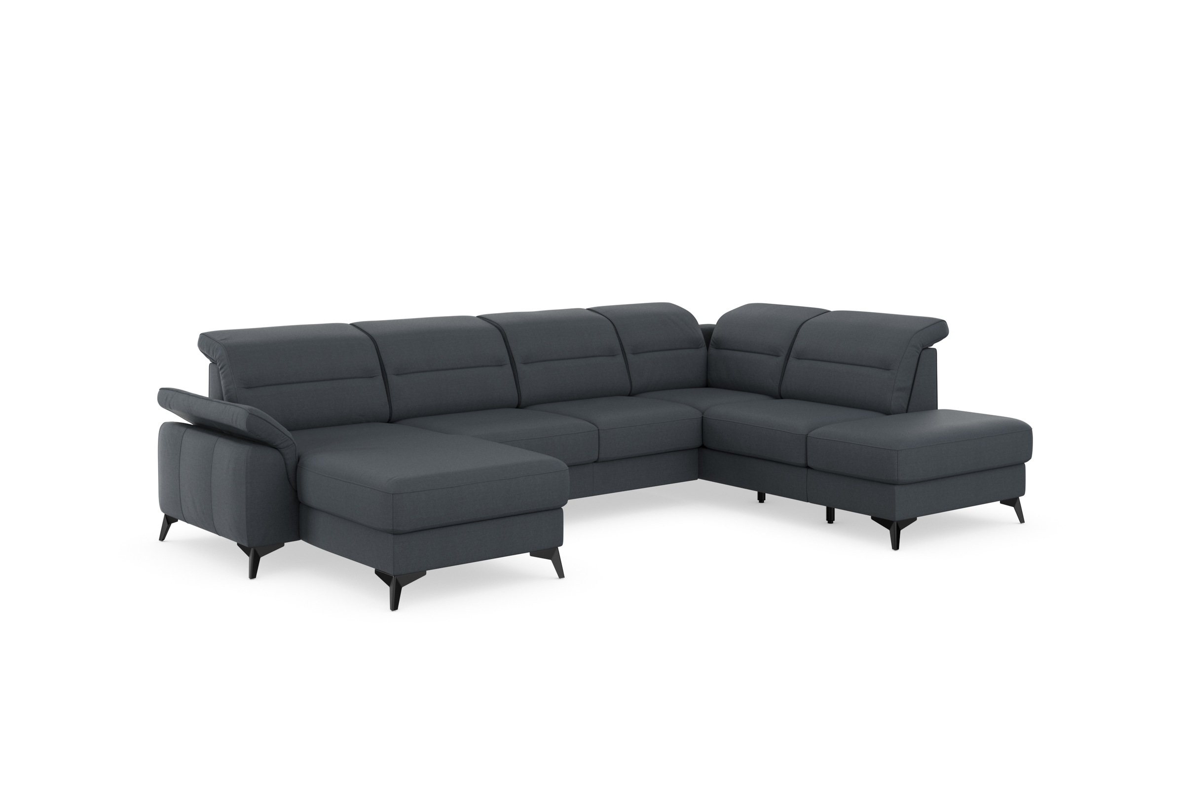 sit&more Wohnlandschaft »Sinatra U-Form«, optional mit Kopfteilverstellung und Armteilfunktion, Metallfüße