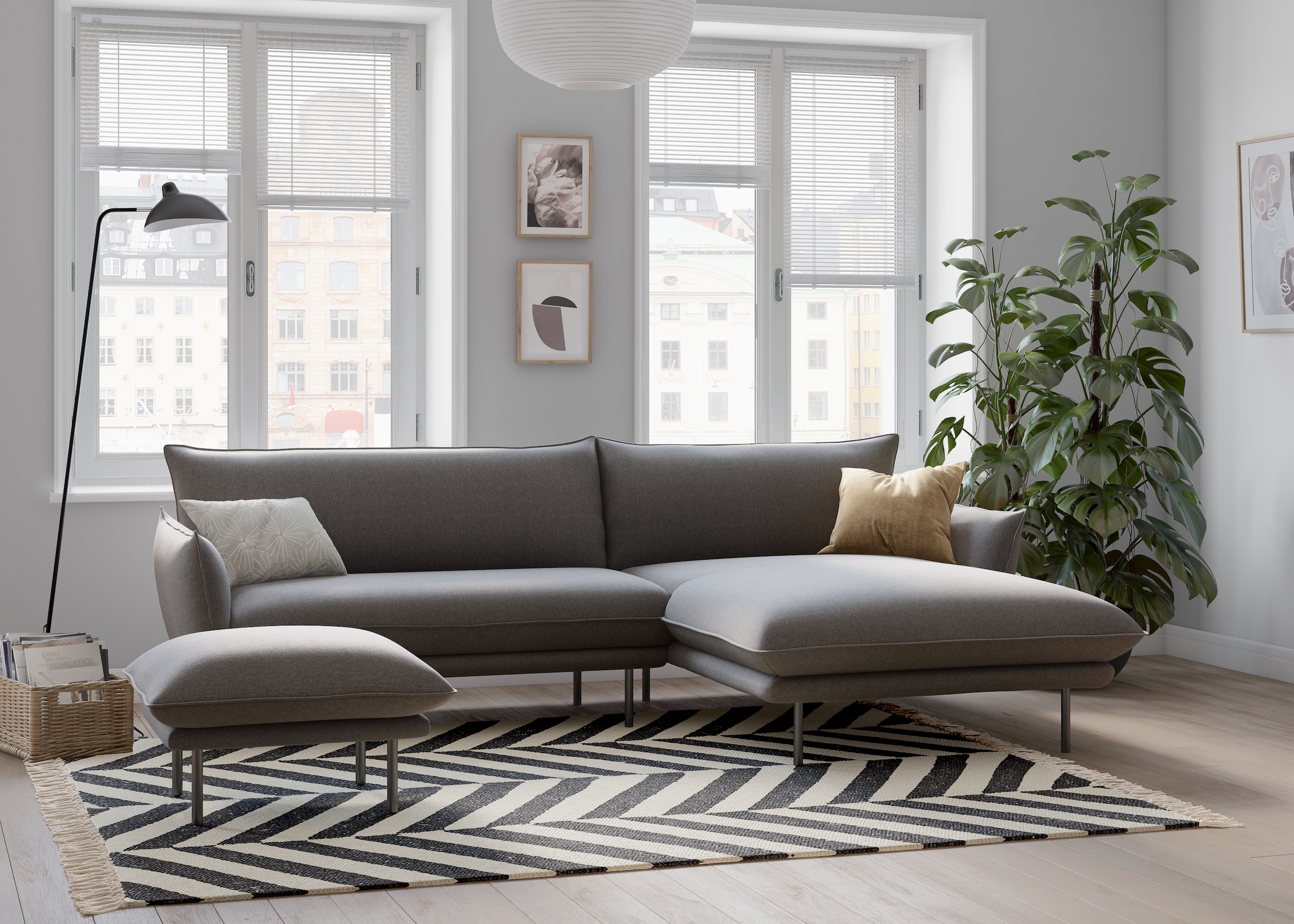 andas Polsterhocker »Stine«, Besonderes Design durch Kissenoptik und Keder, by Morten Georgsen