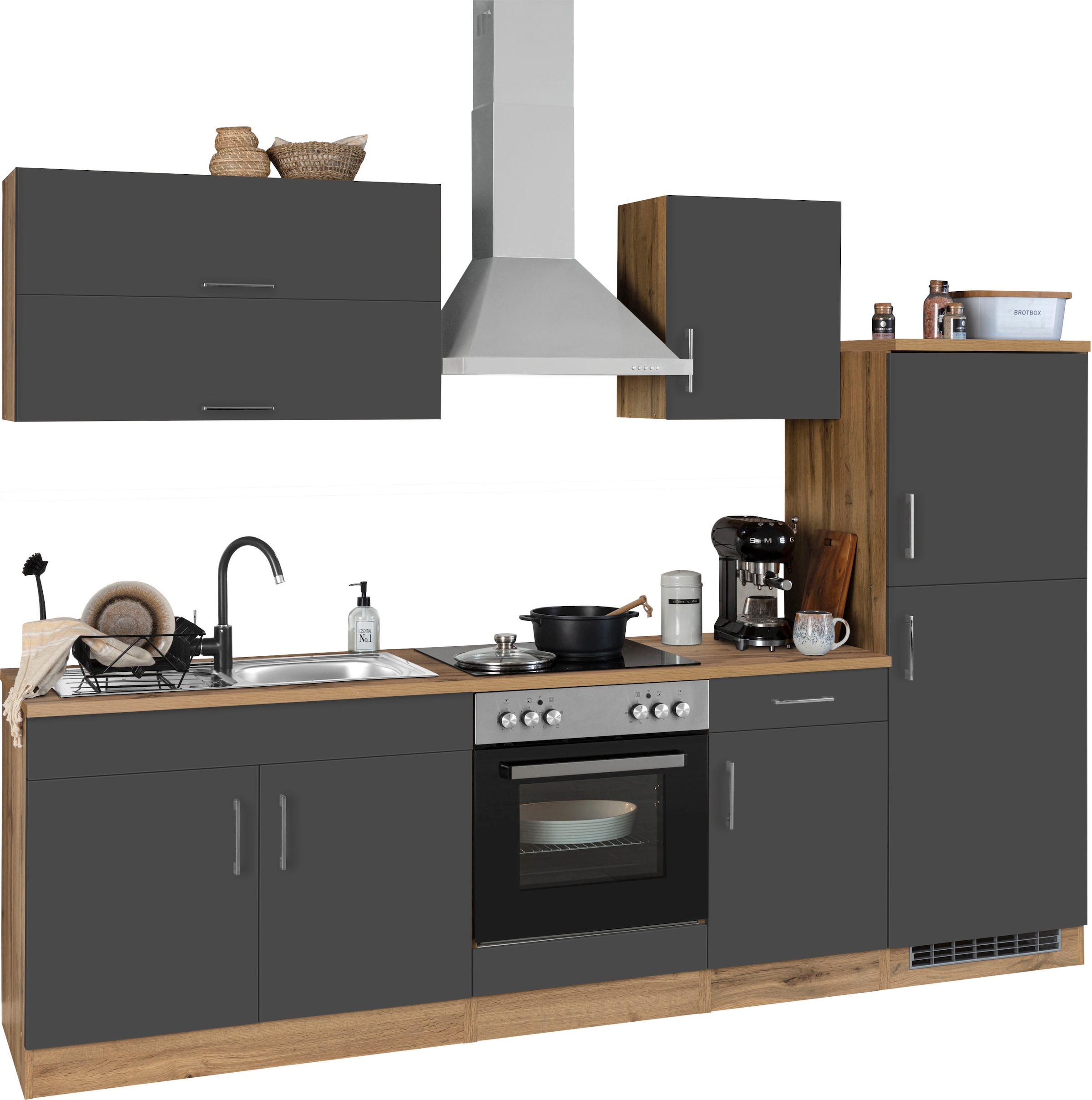 KOCHSTATION Küchenzeile »KS-Colmar«, mit E-Geräten, Breite 270 cm