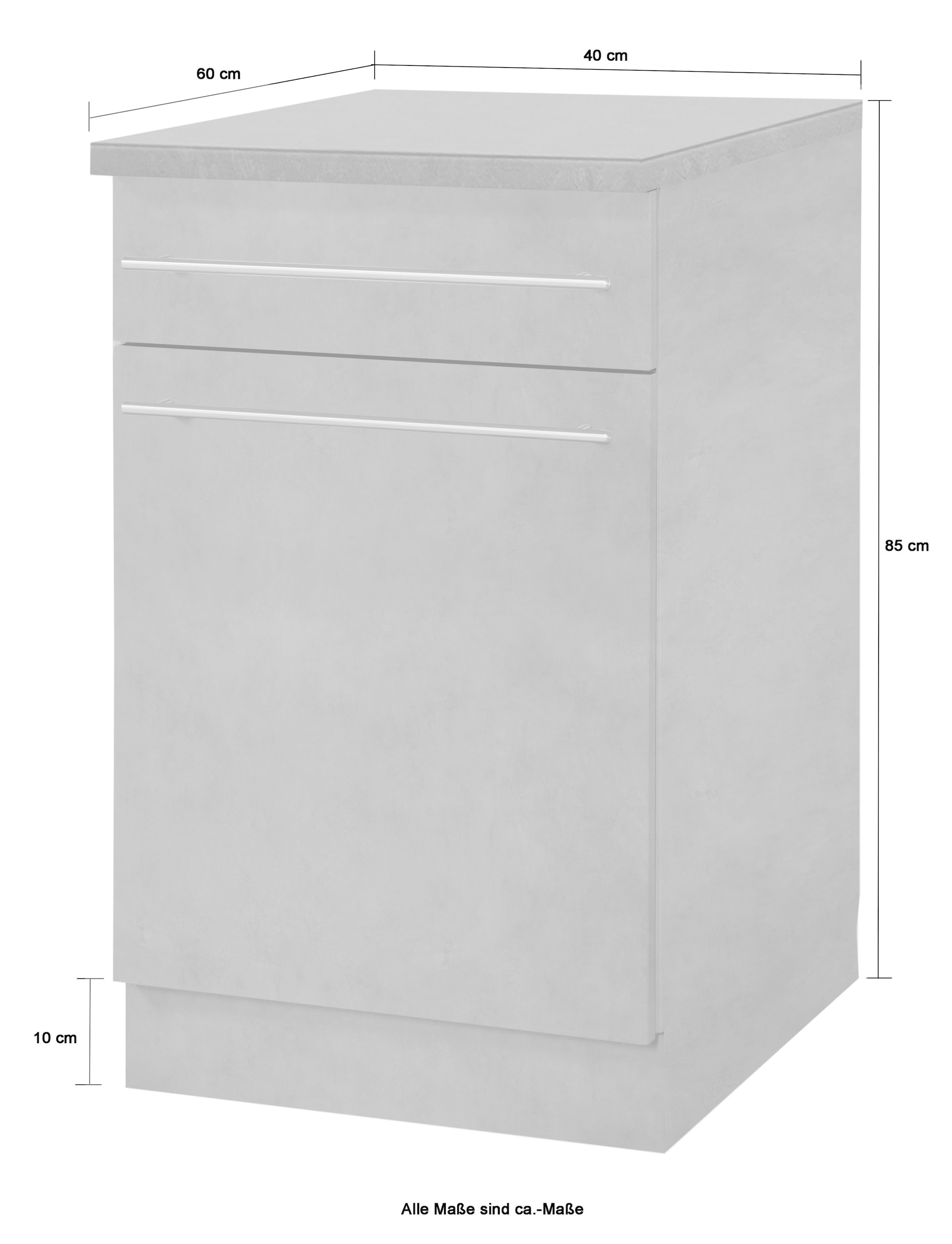 wiho Küchen Unterschrank »Chicago«, 40 cm breit, 1 Schubkasten und 1 Tür