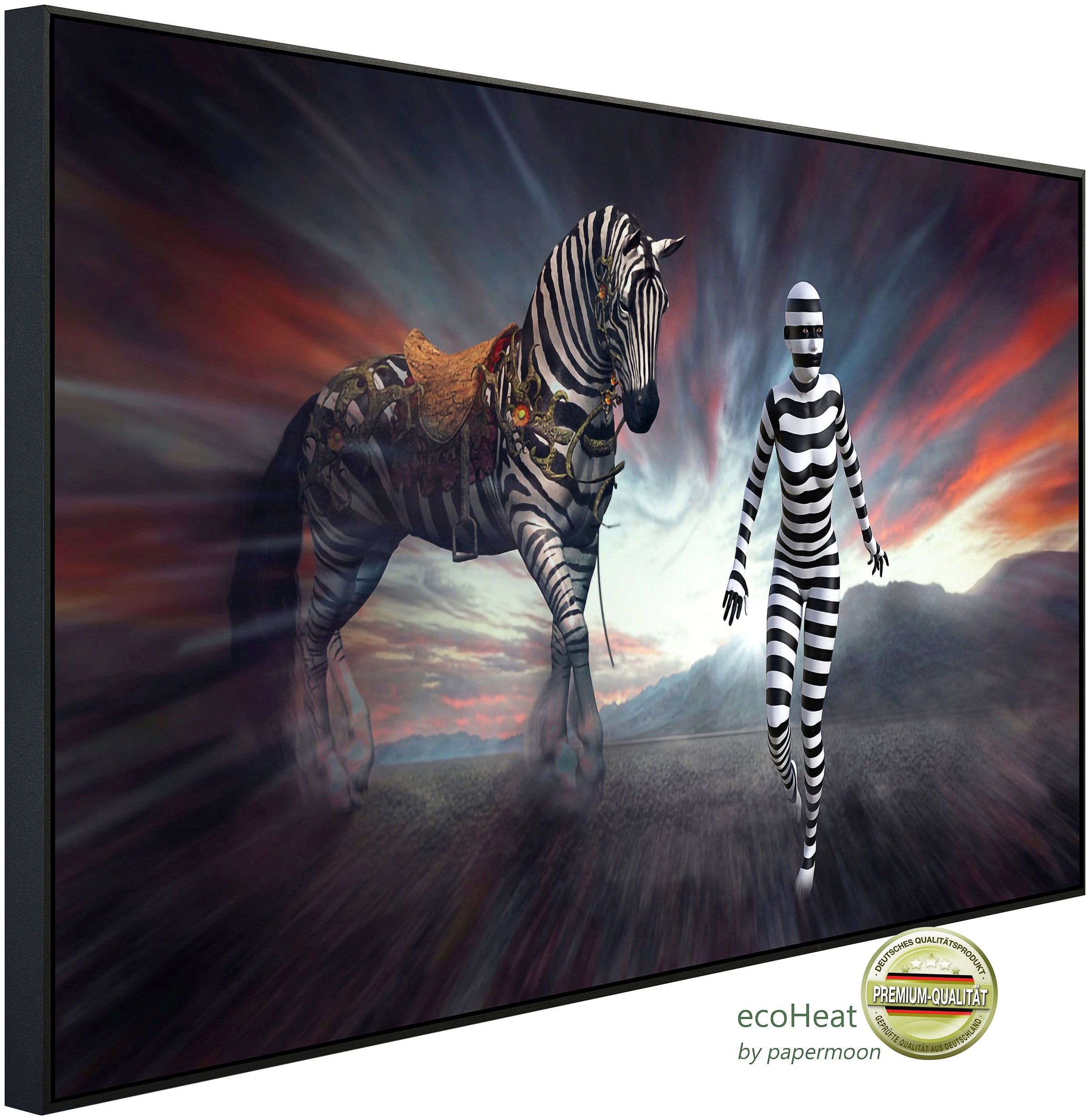 Papermoon Infrarotheizung »Surreale Zebrafrau«, sehr angenehme Strahlungswä günstig online kaufen