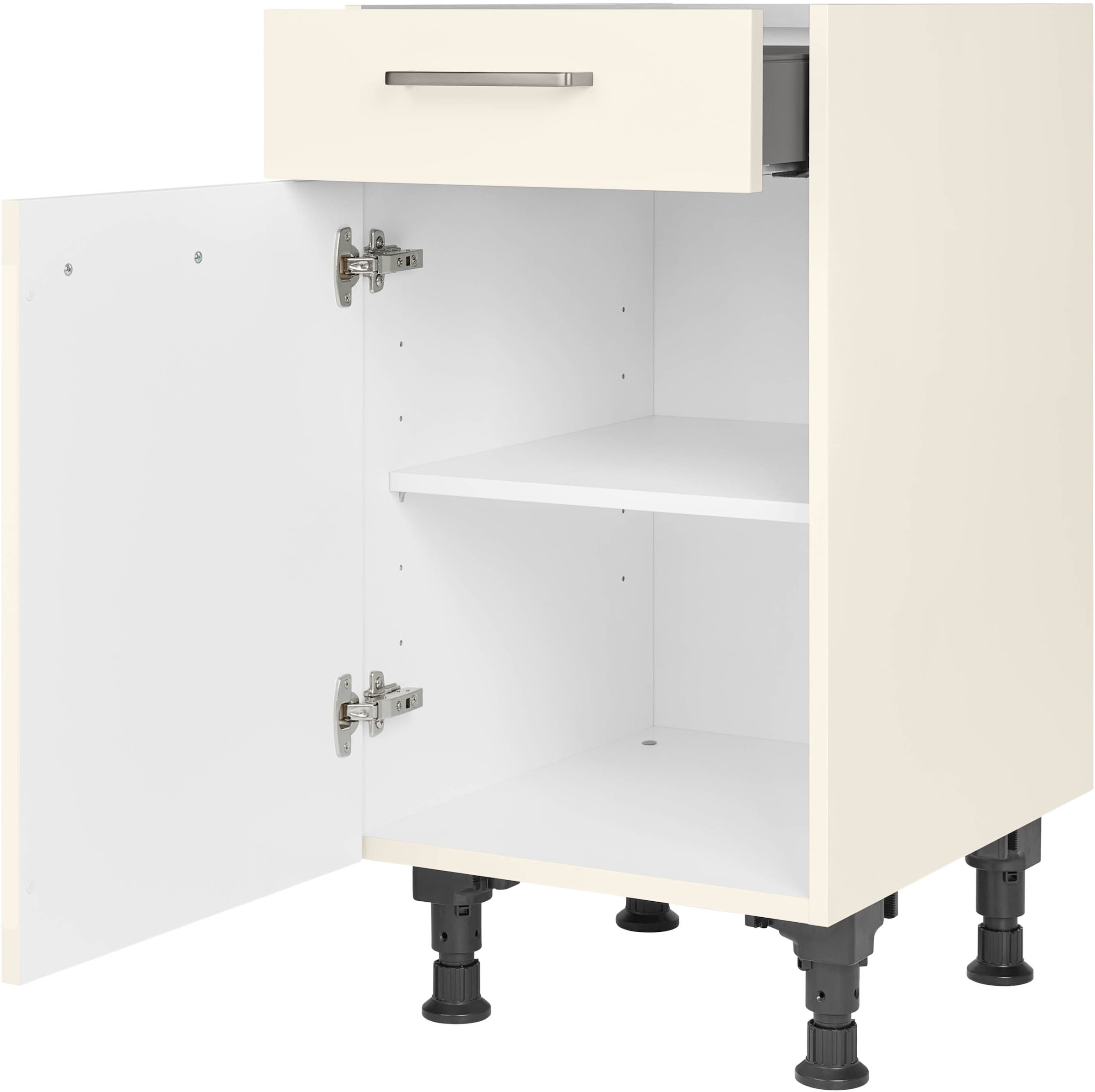 nobilia® Unterschrank »"Touch", Ausrichtung wählbar, vormontiert, in den Breiten 30, 45 und«, 60 cm Breite, mit höhenverstellbaren Sockelfüßen, vormontiert