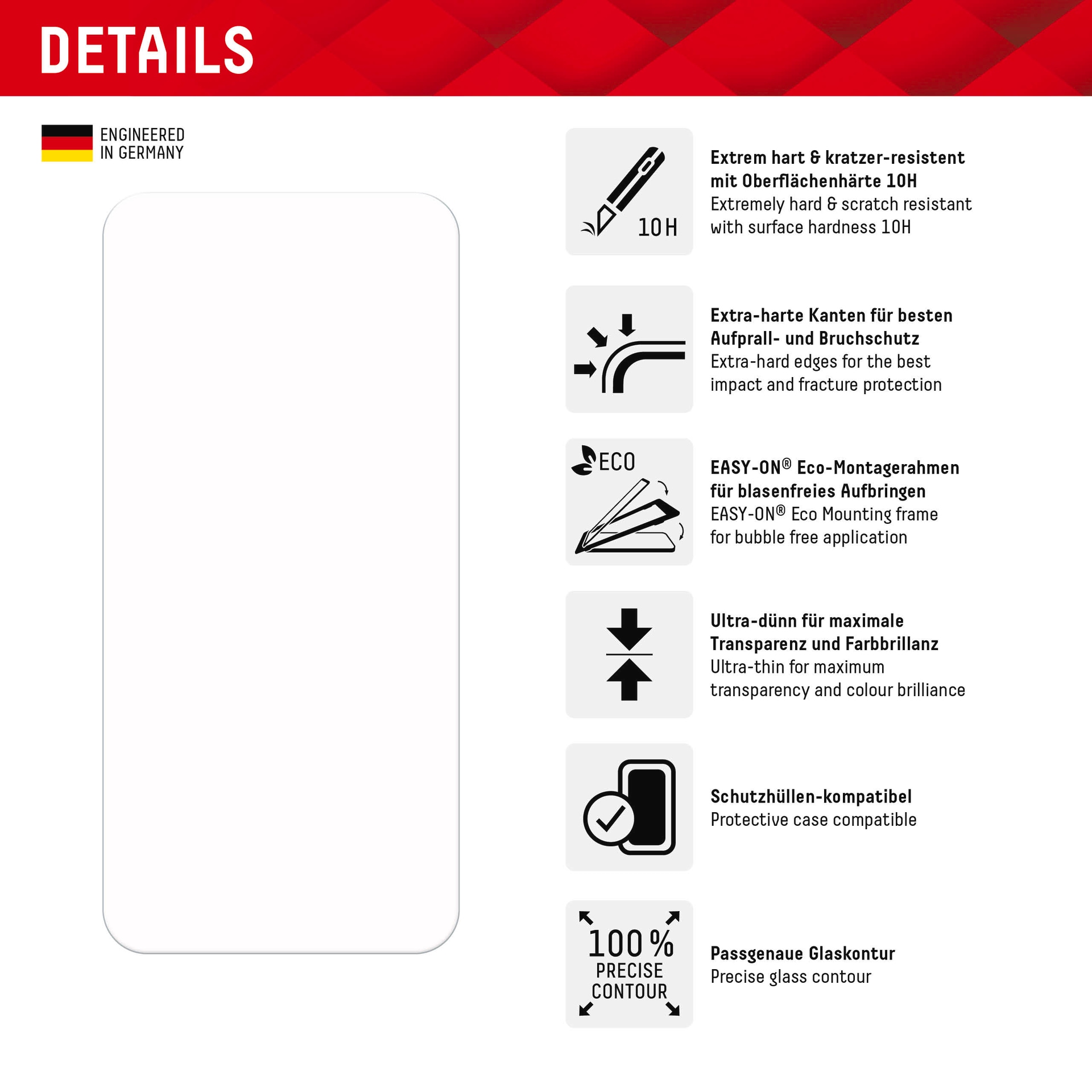 Displex Displayschutzglas »Real Glass + Case Set«, für Samsung Galaxy S23 FE, Schutzglas