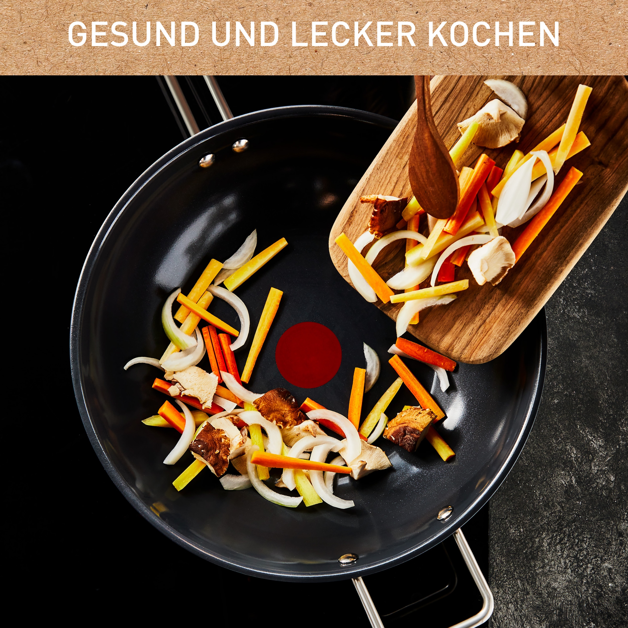 Tefal Wok »Nordica«, Edelstahl, (1 tlg.), Thermo-Signal-Technologie, minimalistisches Design, robuster Griff