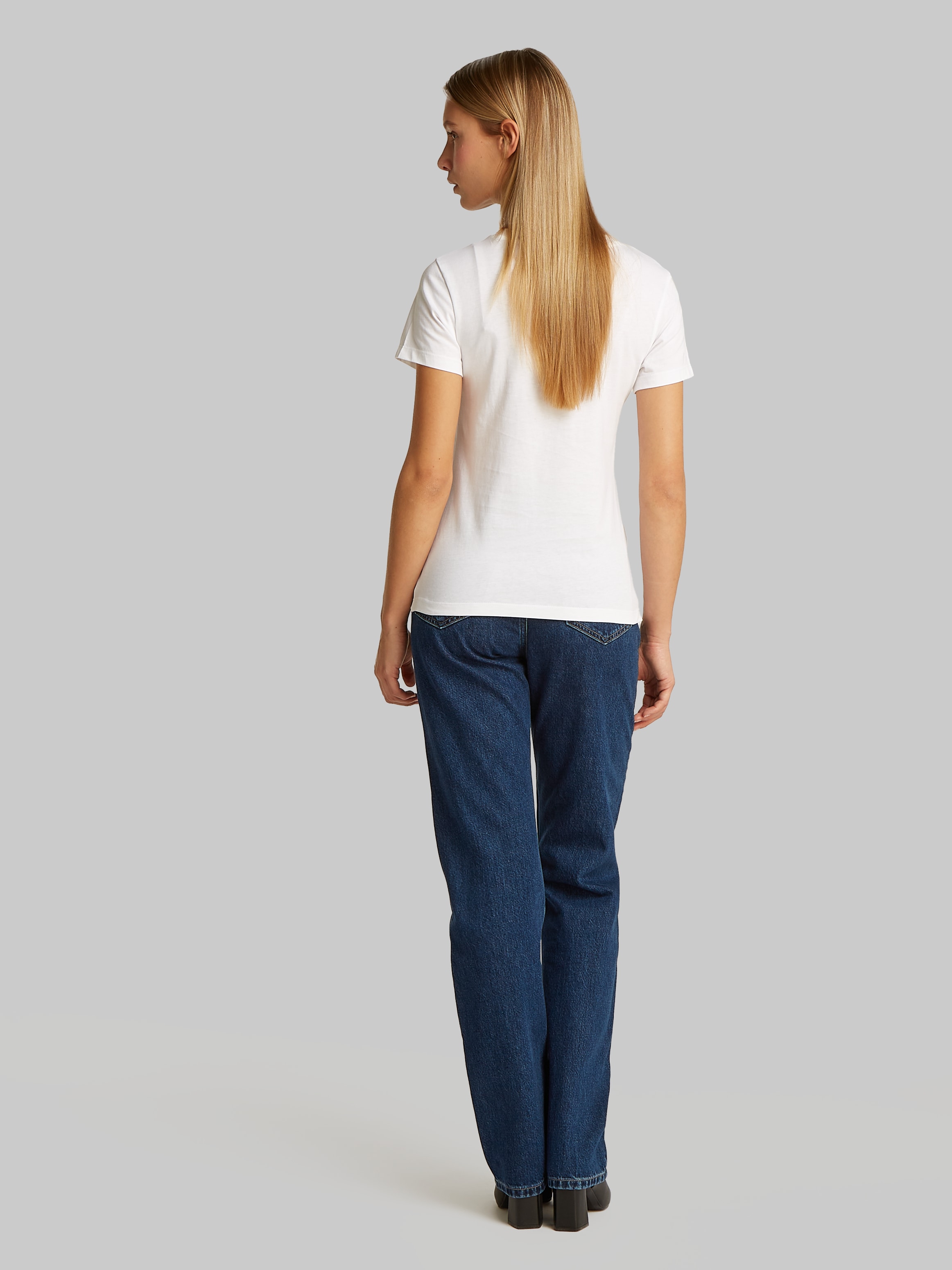 Calvin Klein Jeans Rundhalsshirt »2-PACK MONOLOGO SLIM TEE«, (Packung, 2 tlg., 2er-Pack), mit Calvin Klein Jeans Logoprint auf der Brust