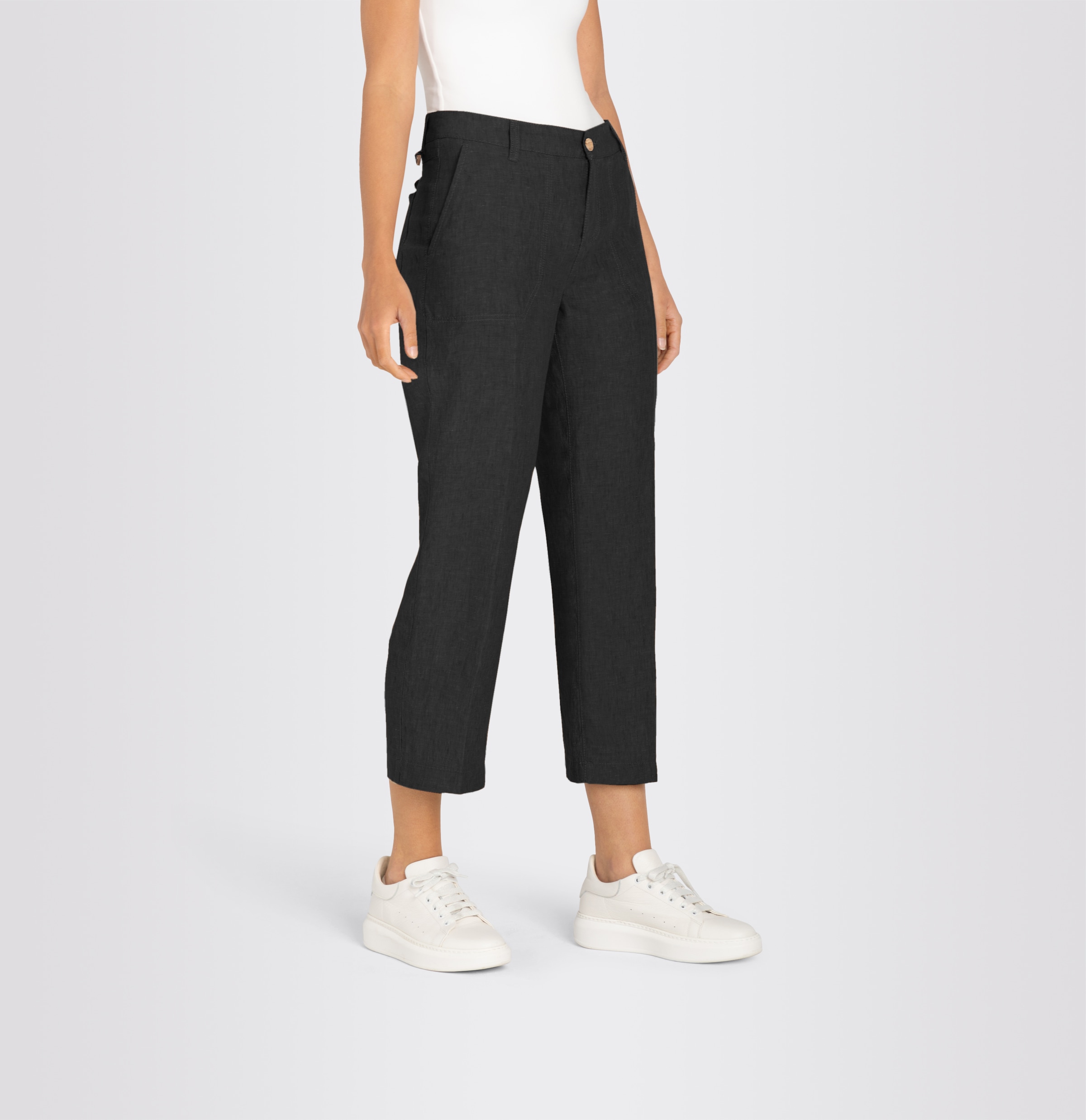 MAC Leinenhose »NORA cropped«, temperaturausgleichend und angenehm auf der Haut