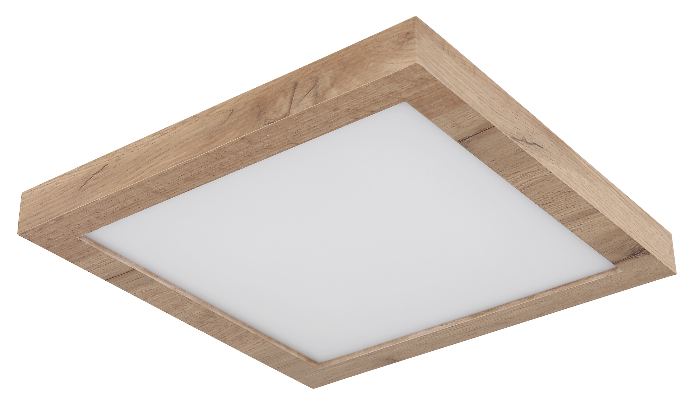 GLOBO LIGHTING LED Deckenleuchte »XAVVI« LED-Modul 1 Stk. Warmweiß Deckenlampe/holzoptik/quadratisch/3000K/Wohnzimmer/Schlafzimmer