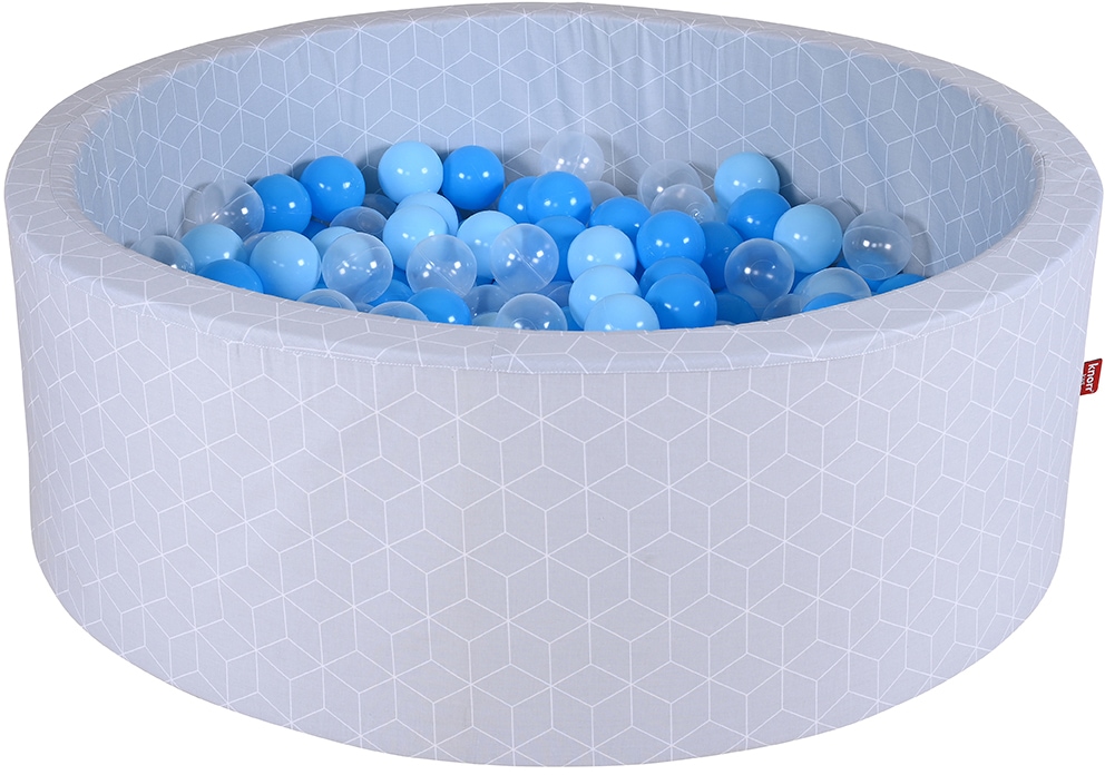 Knorrtoys® Bällebad »Soft, Cube Grey«, mit 300 Bällen soft Blue/Blue/transparent; Made in Europe