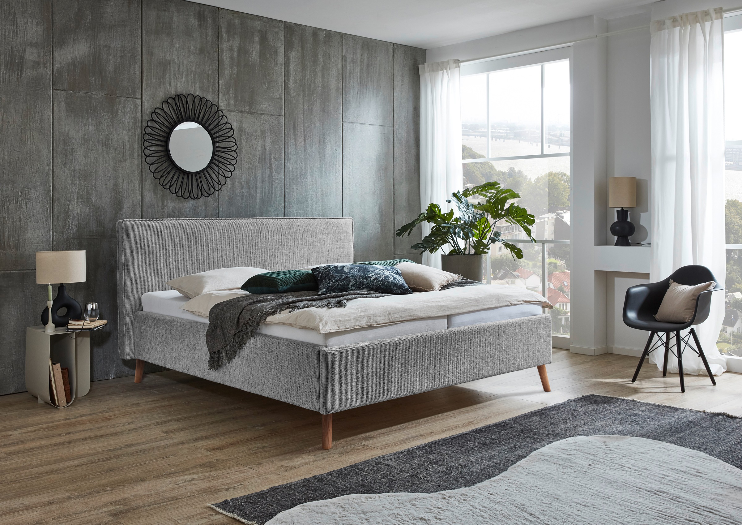 meise.möbel Polsterbett "Riva" mit eichefarbigen Holzfüßen, wahlweise mit B günstig online kaufen