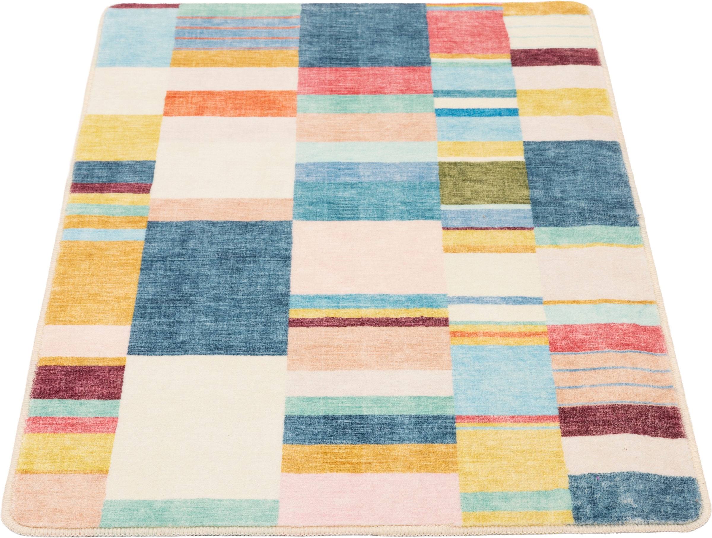Gino Falcone Badematte »Aquata GF-167, Badvorleger, Badezimmer Teppich« Höhe 7 mm rutschhemmend beschichtet fußbodenheizungsgeeignet Badteppich, bedruckt, gestreift, modernes Design, rechteckig