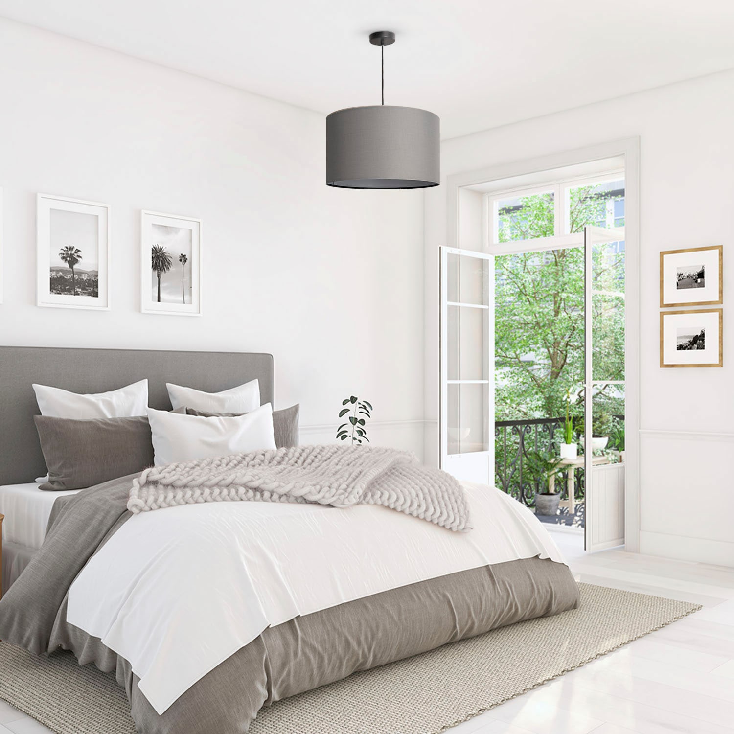Paco Home Pendelleuchte »HUGO UNI COLOR«, 1 flammig, Leuchtmittel E27 | ohne Leuchtmittel, Deckenlampe LED Wohnzimmer Und Schlafzimmer, Unifarben, Deko E27