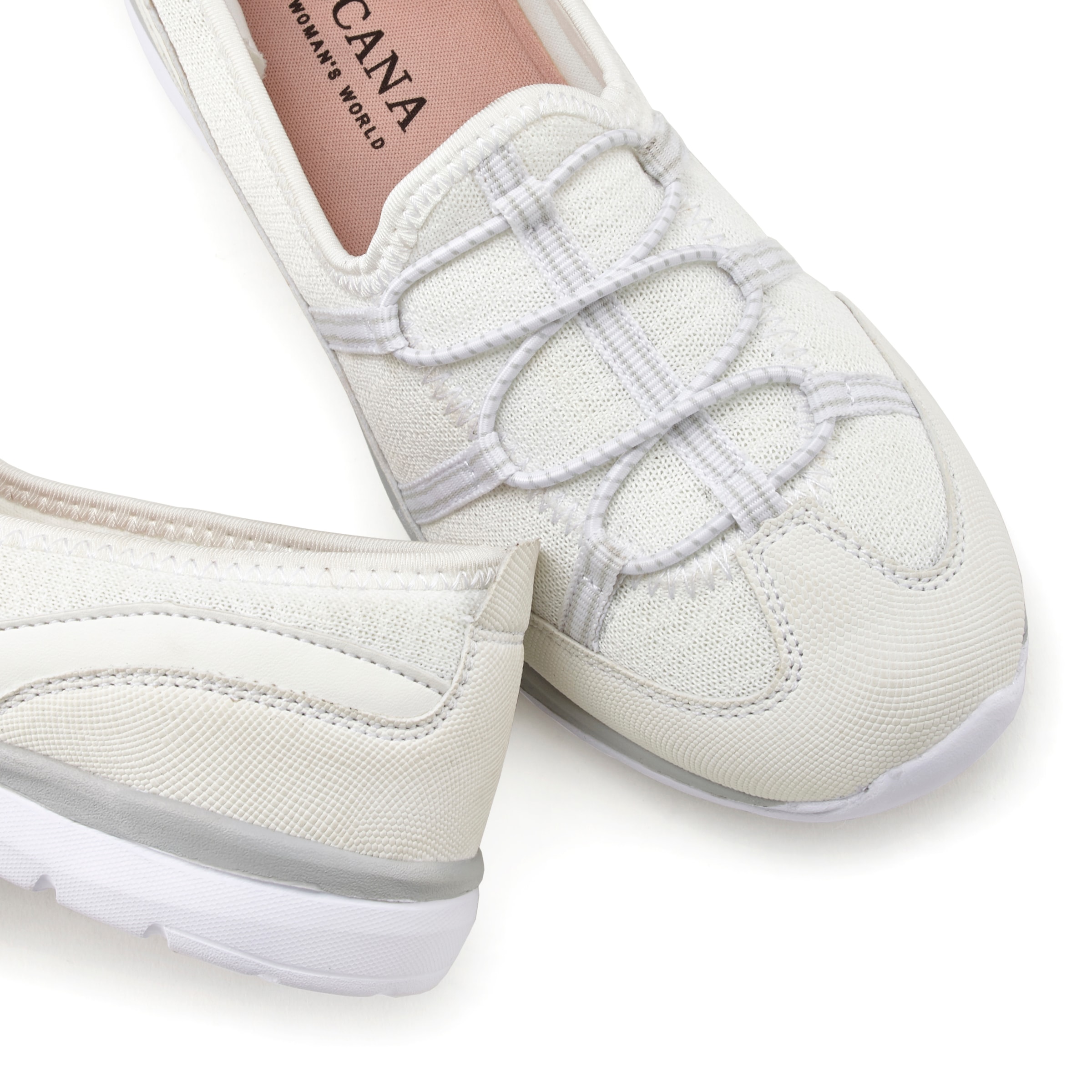 LASCANA Sneaker »Halbschuh, Freizeitschuh, Slipper,«, zum Reinschlüpfen mit elastischen Schnürbändern VEGAN